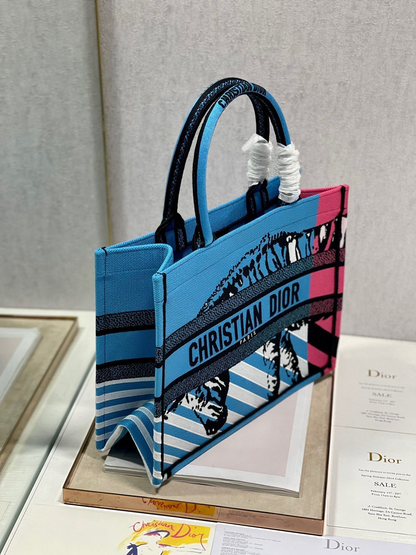 CD Zebra Book Tote Bag Blue Canvas 336519 mysite