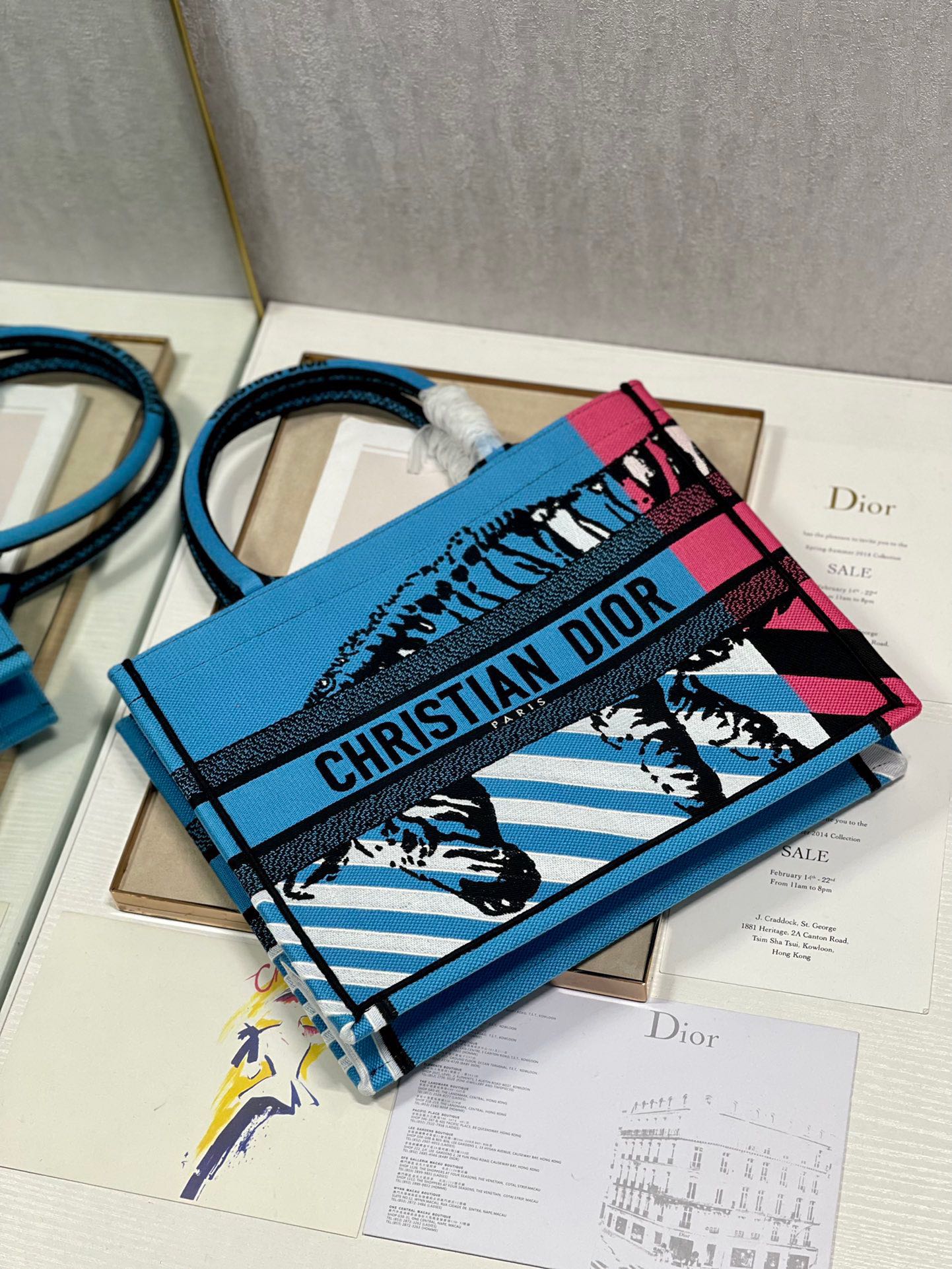 CD Zebra Book Tote Bag Blue Canvas 336519 mysite