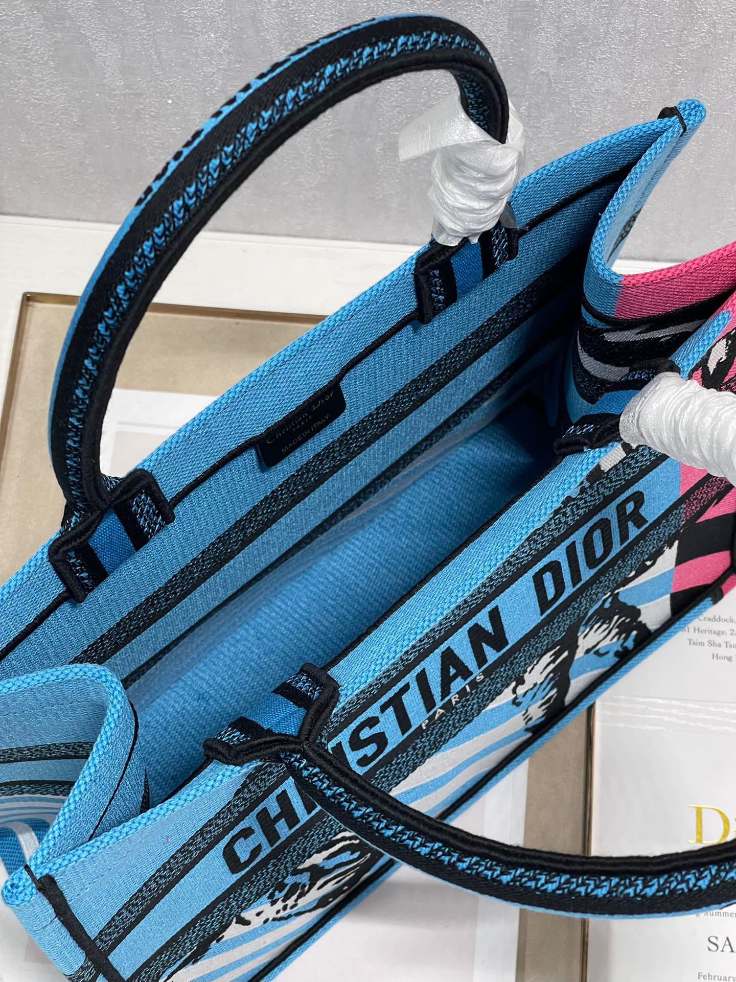 CD Zebra Book Tote Bag Blue Canvas 336519 mysite