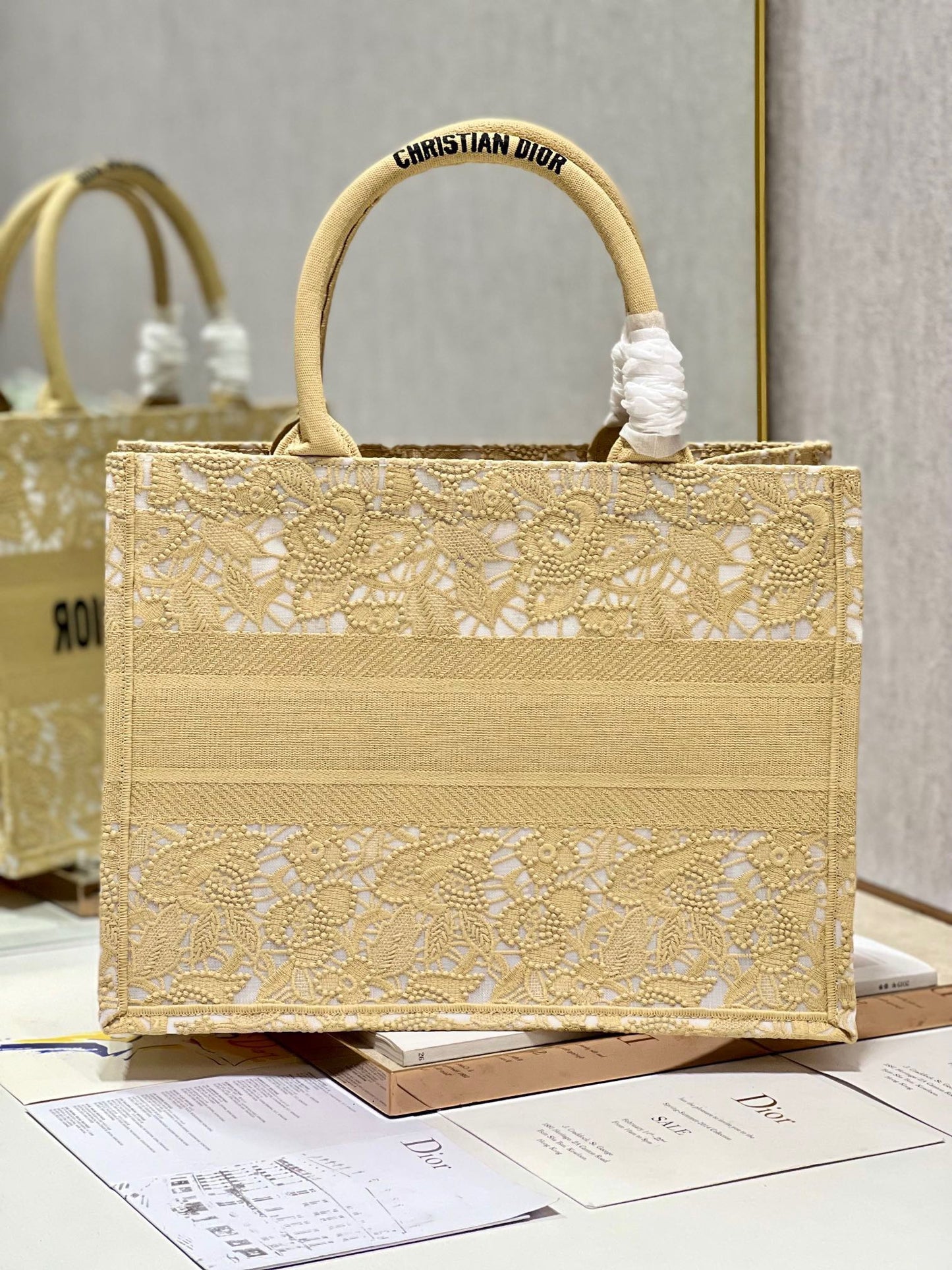 CD Mesh apricot Book Tote Bag Canvas 336534 mysite