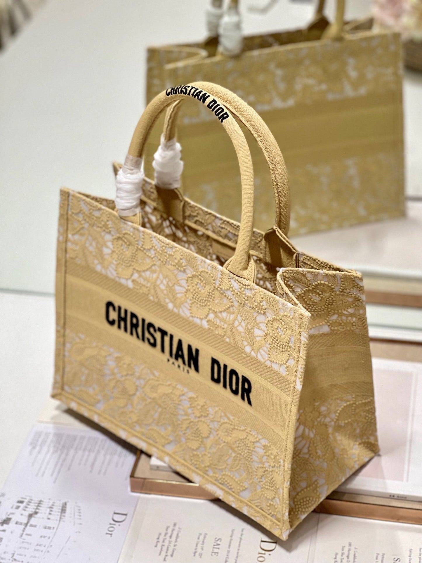 CD Mesh apricot Book Tote Bag Canvas 336534 mysite