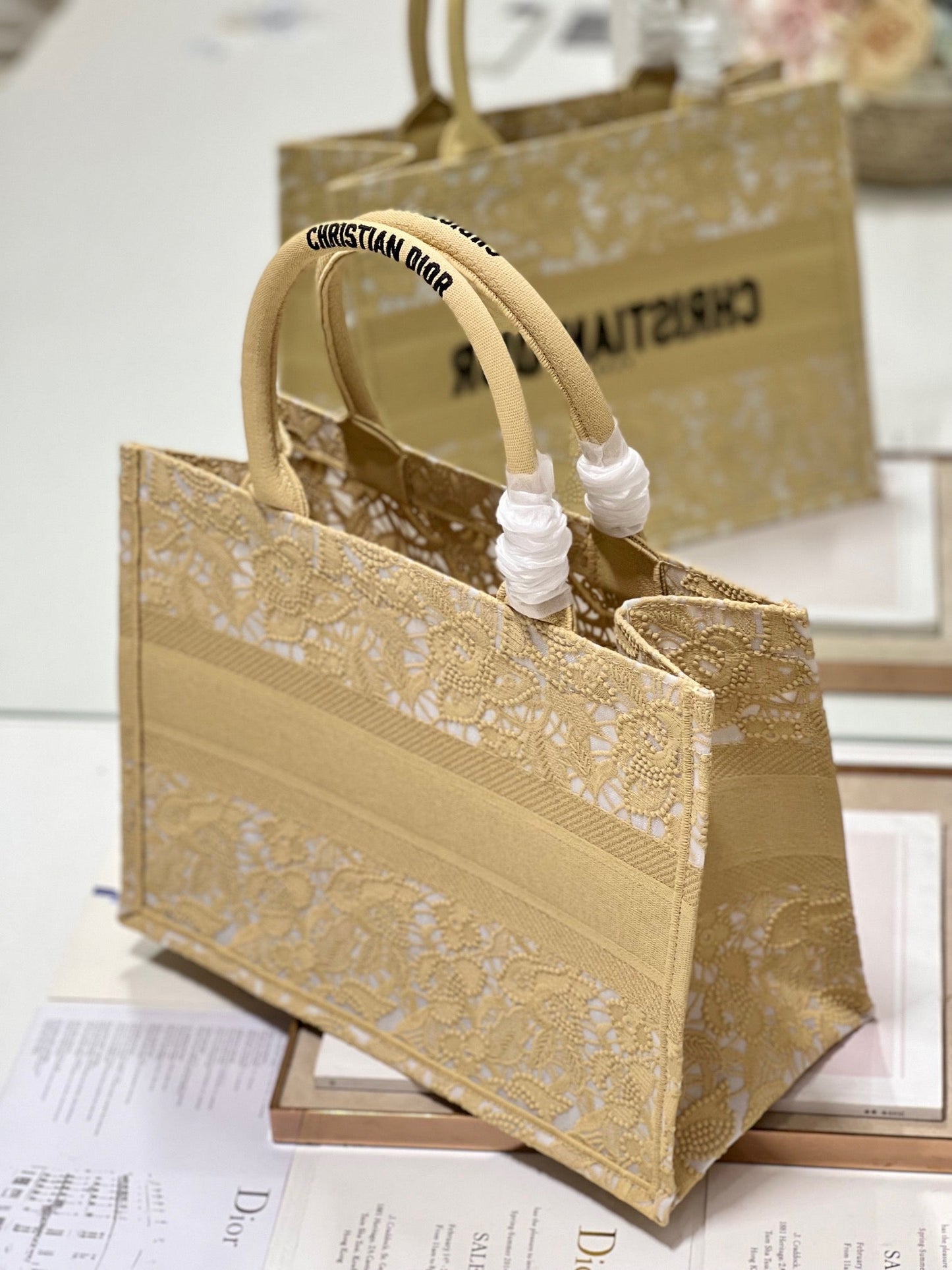 CD Mesh apricot Book Tote Bag Canvas 336534 mysite