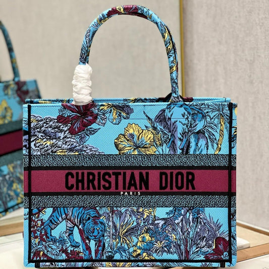 CD Elephant Blue Book Tote 36cm Bag Canvas 336549 mysite