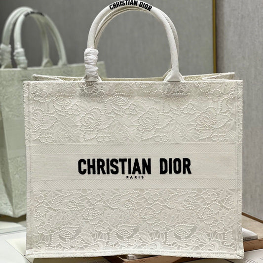 CD Mesh White Book Tote 42cm Bag Canvas 336561 mysite