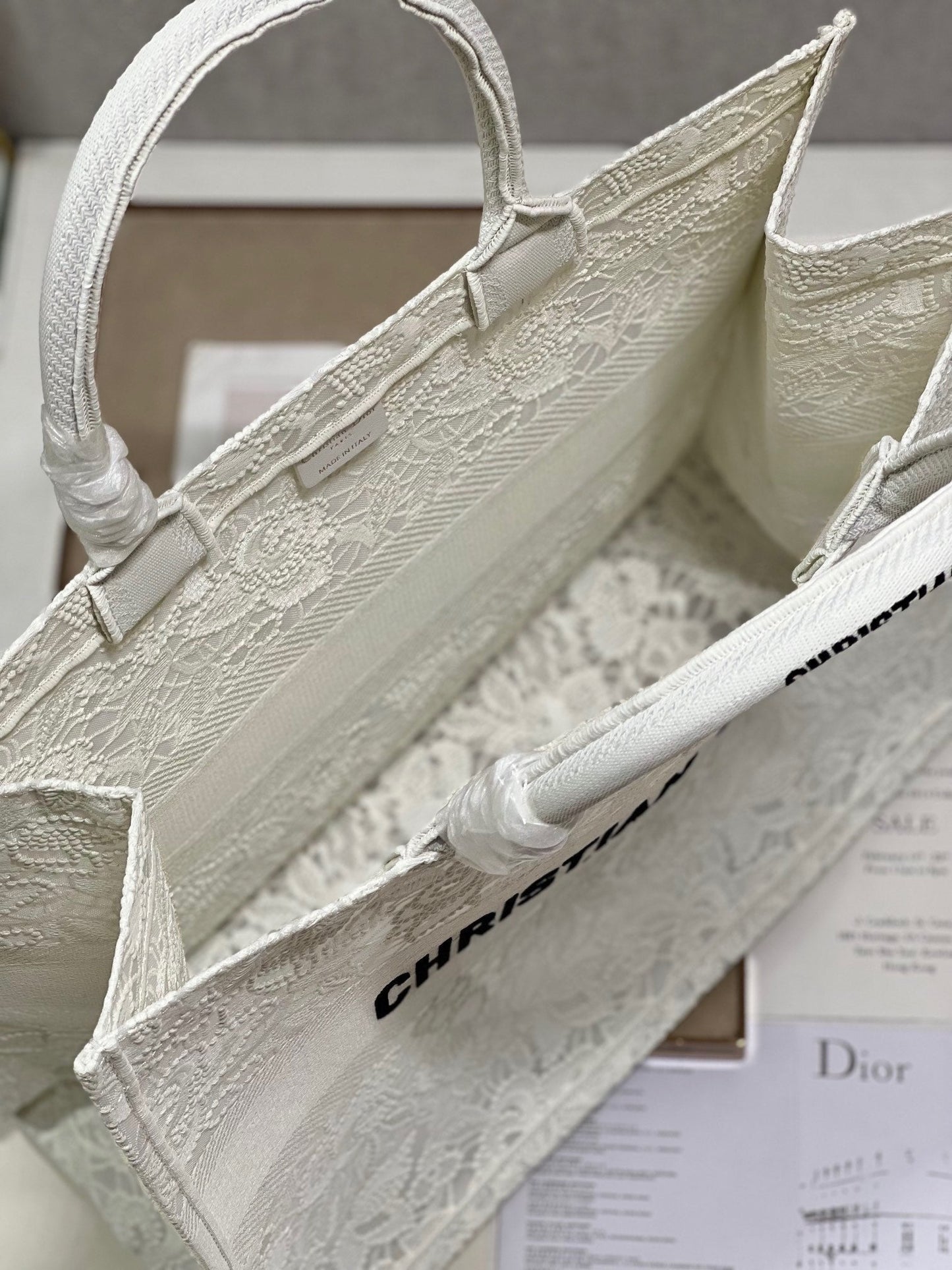 CD Mesh White Book Tote 42cm Bag Canvas 336561 mysite