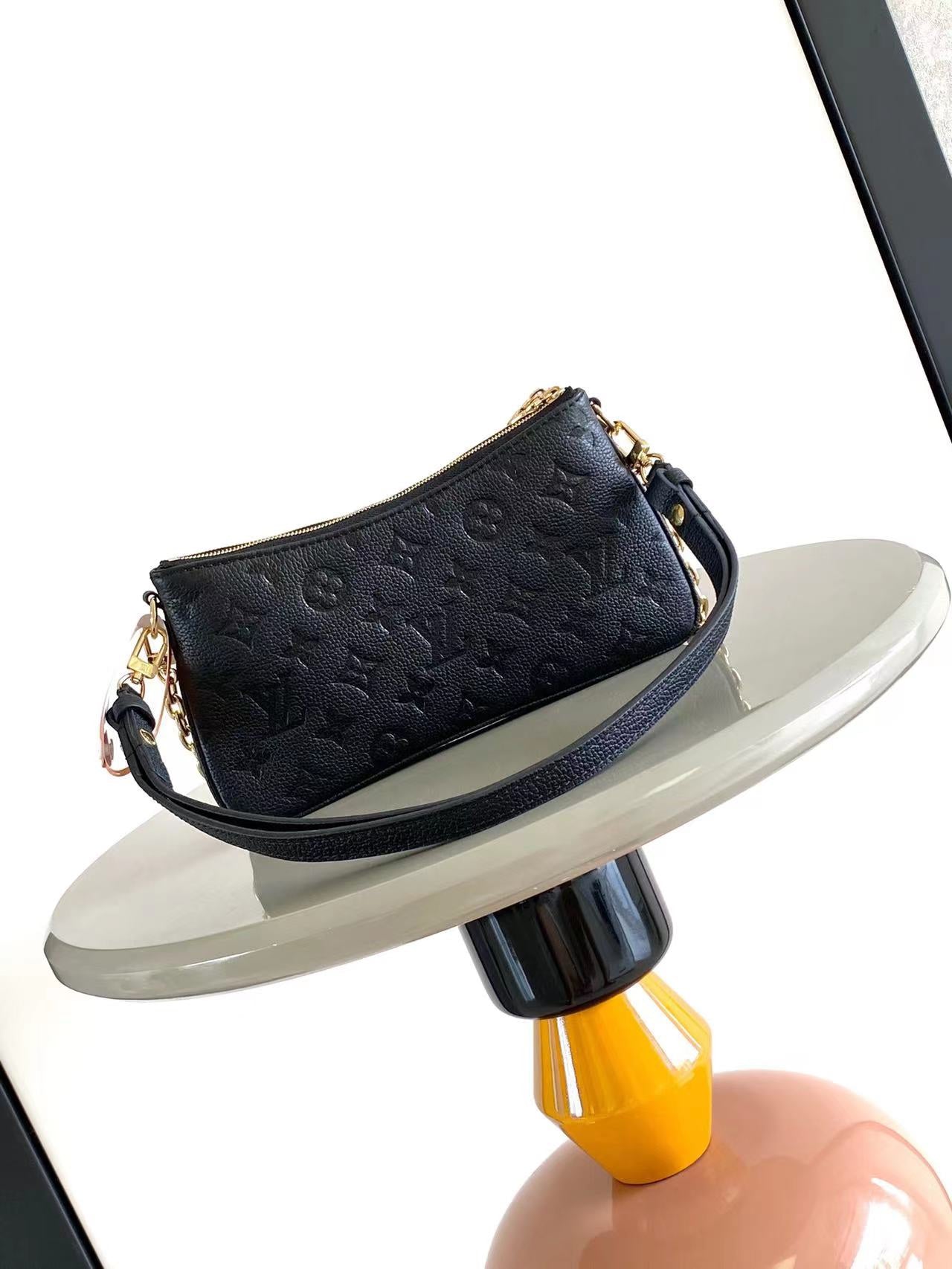 LIV POCHETTE 24 IN BLACK MONOGRAM EMPREINTE LEATHER GOLD HARDWARE mysite