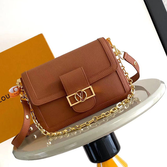 DAUPHINE SOFT MM 24 IN COGNAC CALFSKIN GOLD HARDWARE mysite