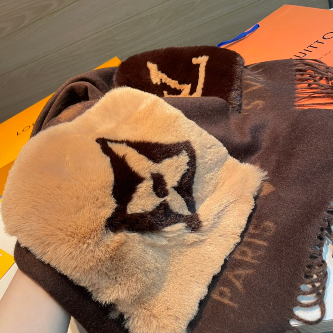 COLD REYKJAVIK SCARF 190 CM IN CHOCOLATE BROWN CASHMERE 394493 mysite