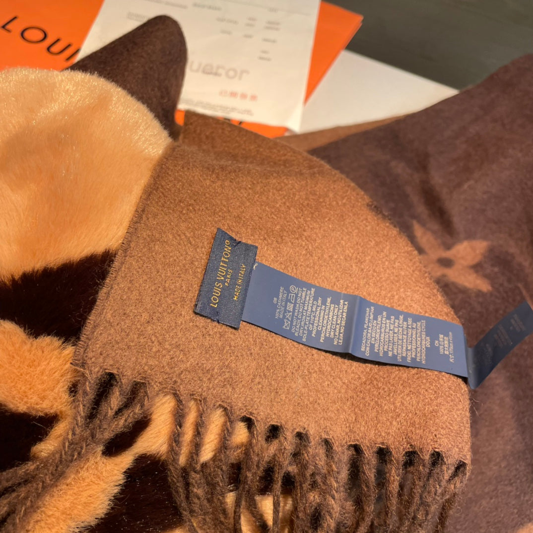 COLD REYKJAVIK SCARF 190 CM IN CHOCOLATE BROWN CASHMERE 394493 mysite