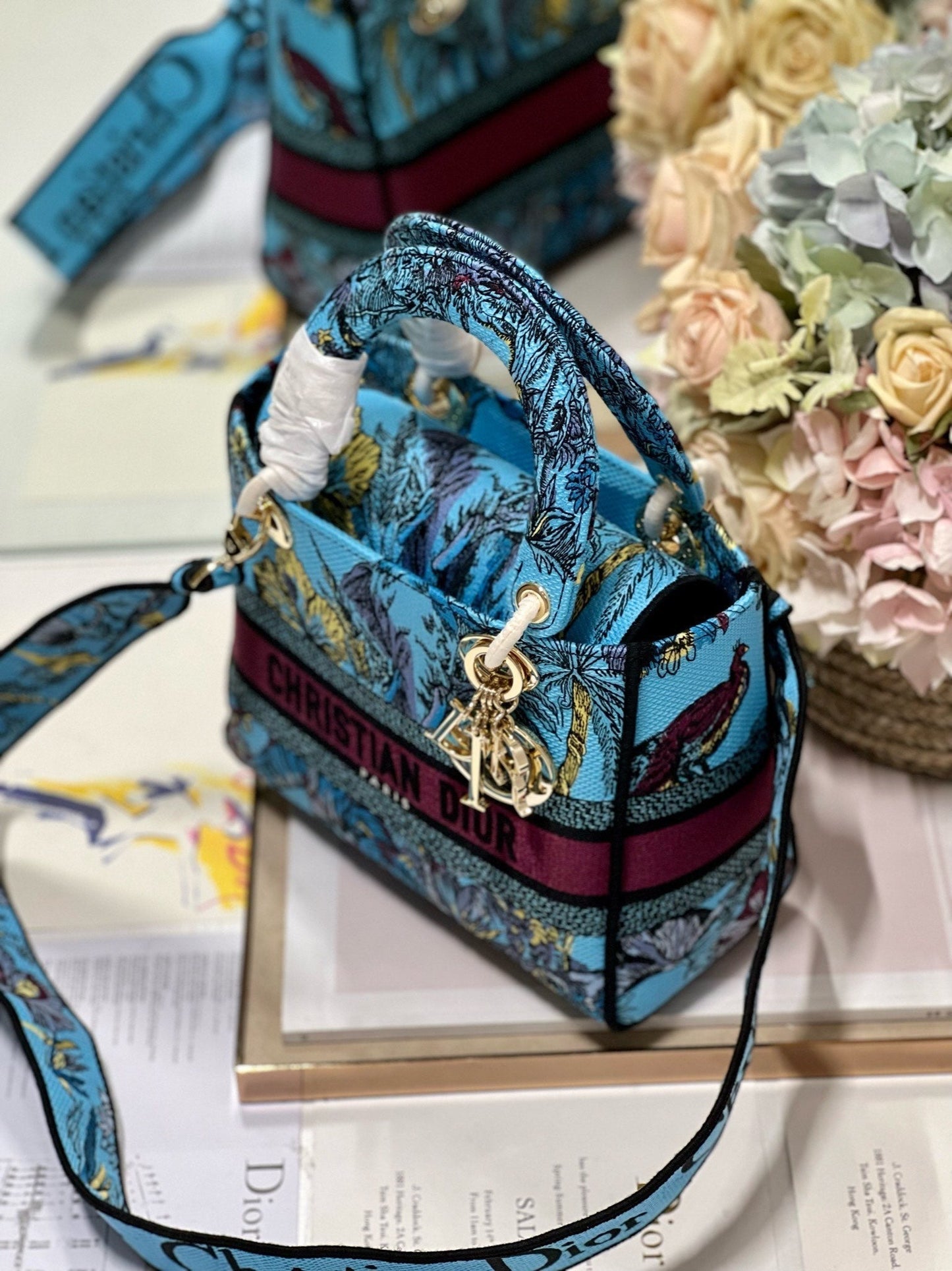 CD Elephant Blue 24 Lady Dior Bag Canvas 336679 mysite