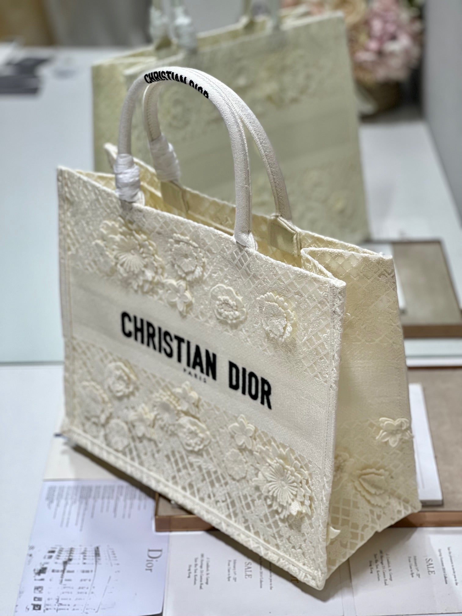 CD Fish Shreds White Book Tote 42cm Bag Canvas 336594 mysite