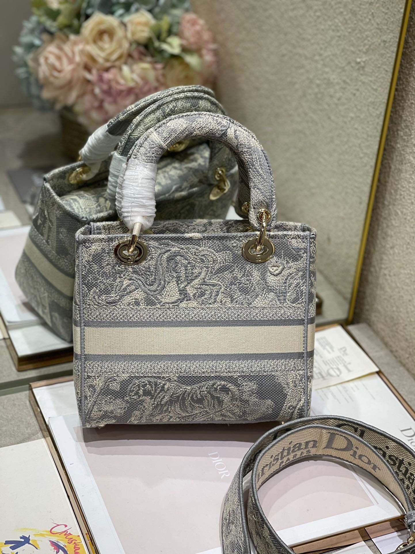 CD Gray Tiger 24 Lady Dior Bag Canvas 336660 mysite