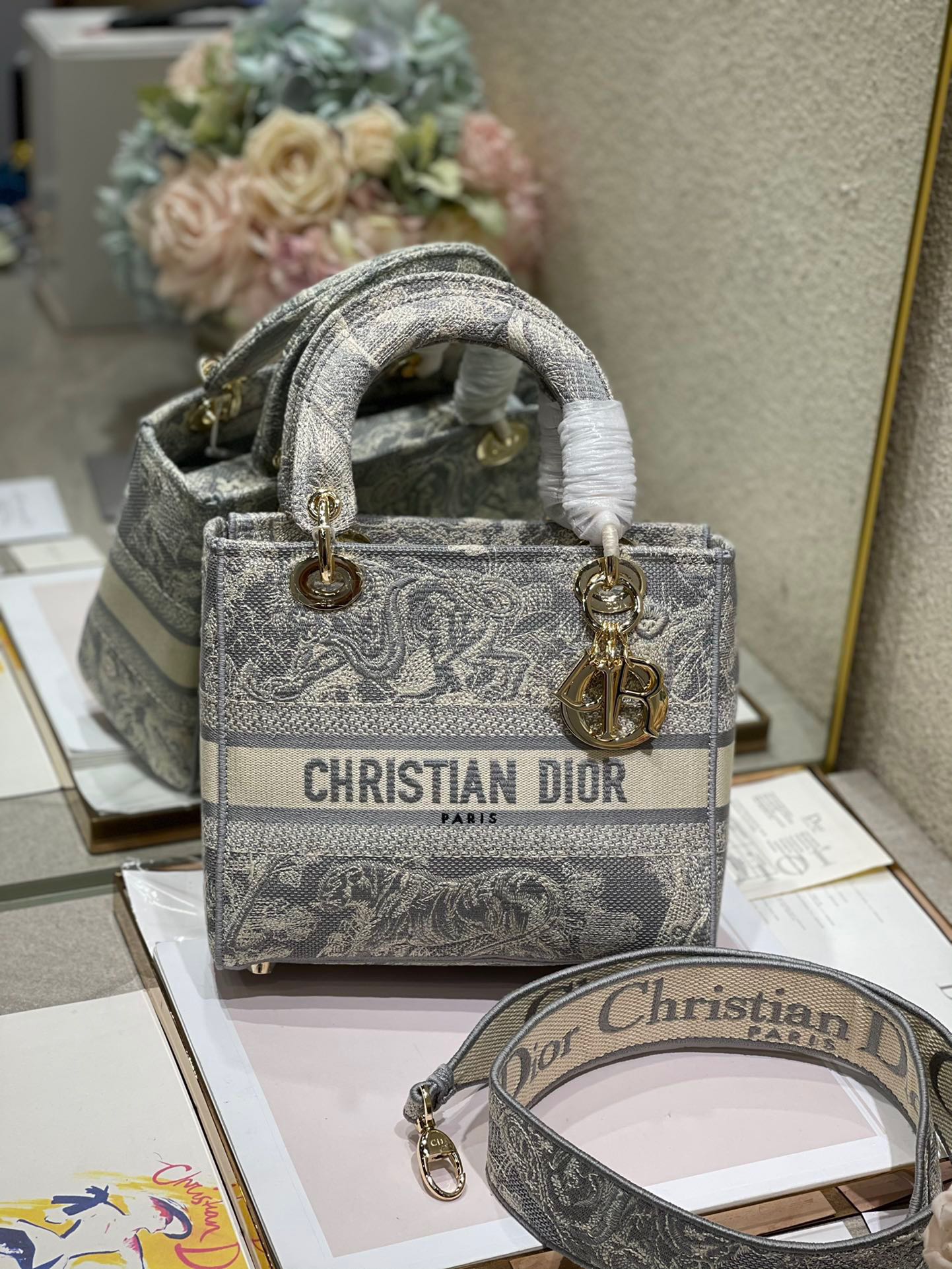 CD Gray Tiger 24 Lady Dior Bag Canvas 336660 mysite