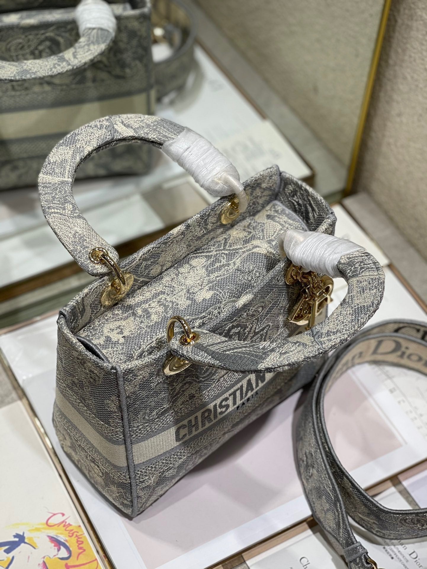 CD Gray Tiger 24 Lady Dior Bag Canvas 336660 mysite