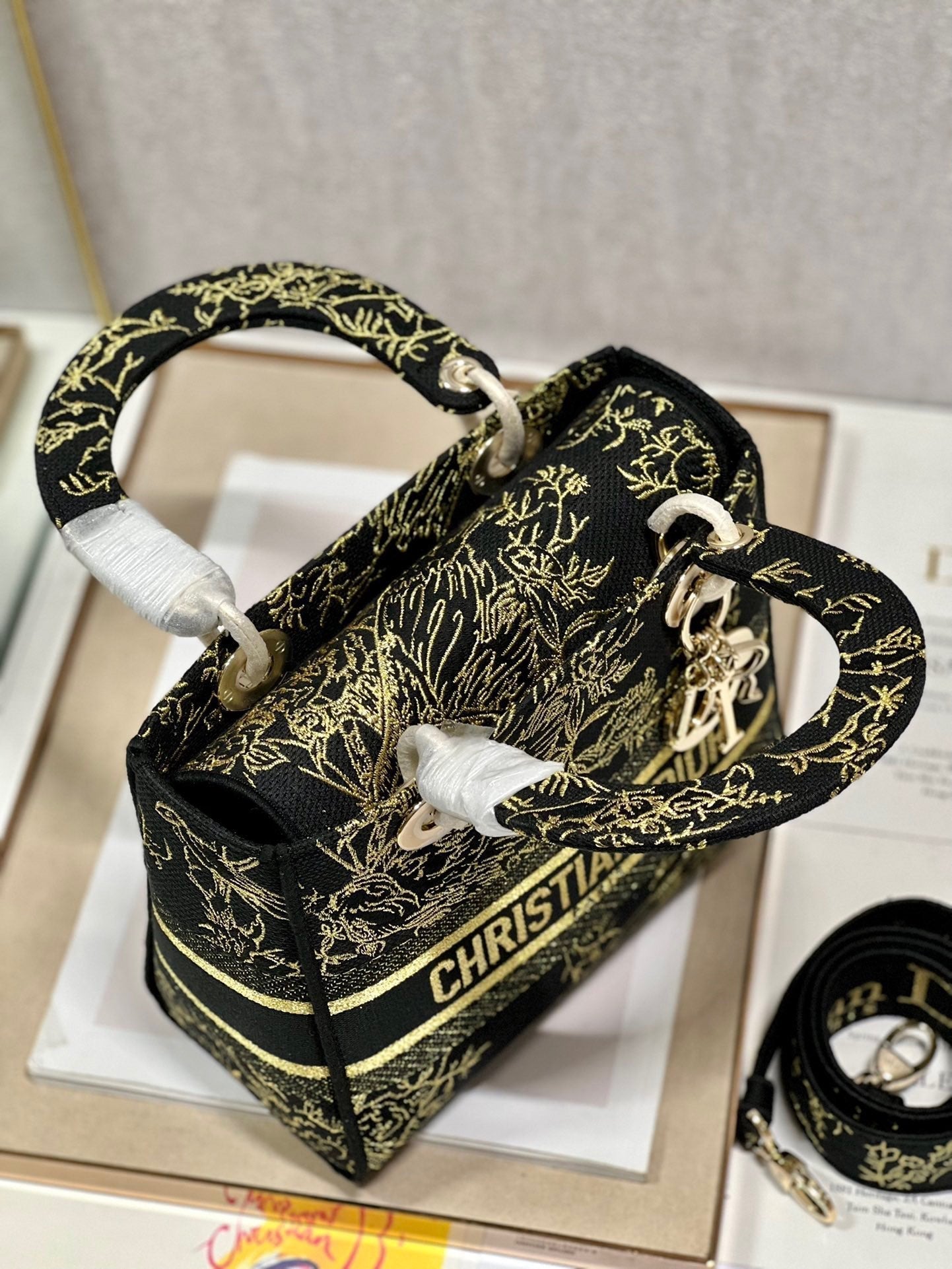 CD Black Magpie 24 Lady Dior Bag Canvas 336688 mysite