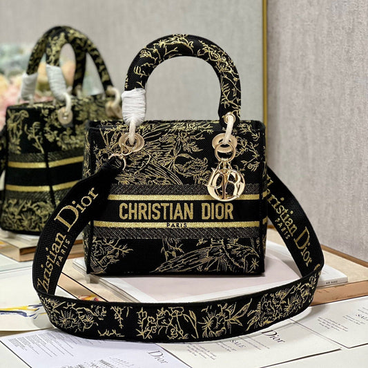 CD Black Magpie 24 Lady Dior Bag Canvas 336688 mysite