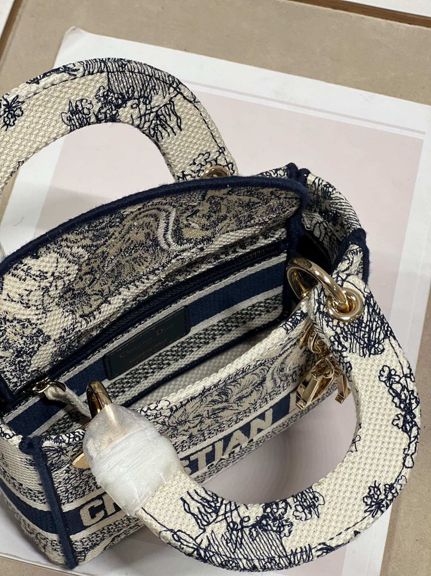 CD Old Blue Tiger 17 Lady Dior Bag Canvas 336742 mysite