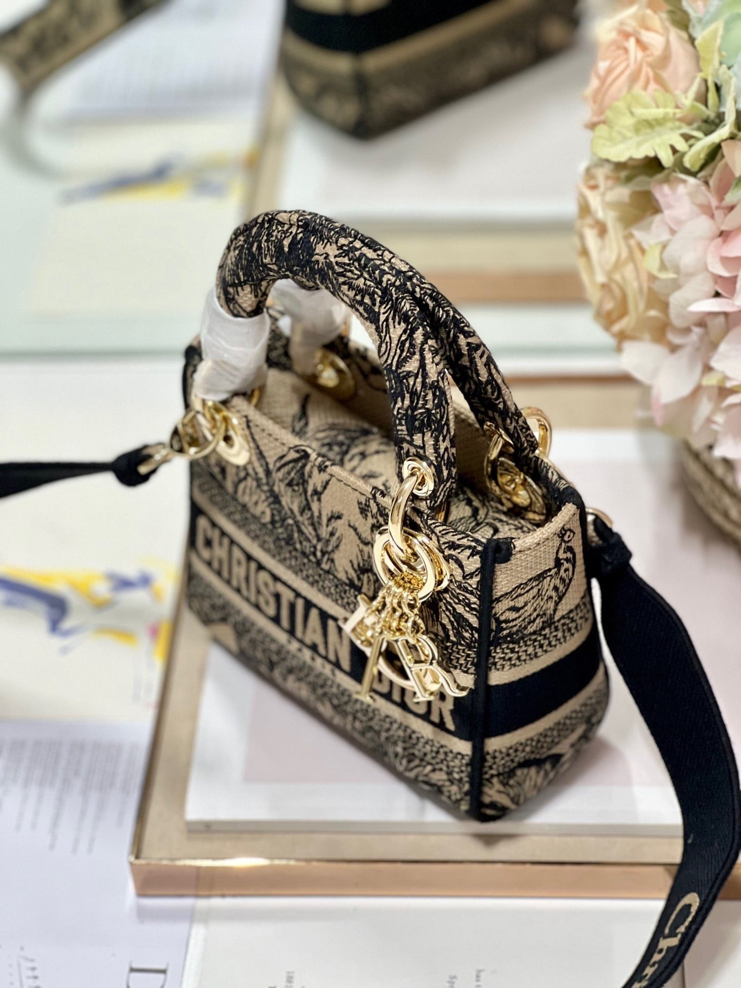 CD Elephant Apricot 17 Lady Dior Bag Canvas 336749 mysite