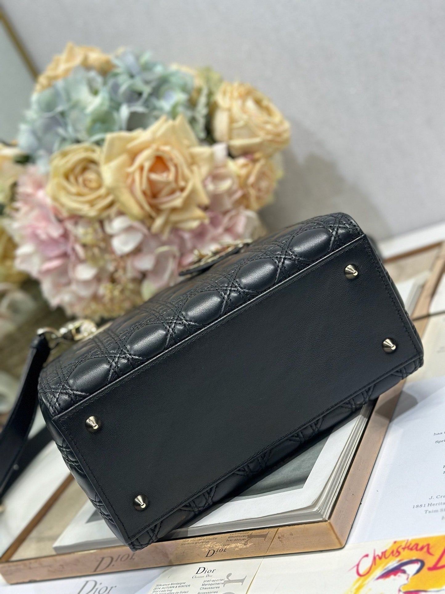 CD Medium Lady Dior 24 Bag Black Lambskin mysite