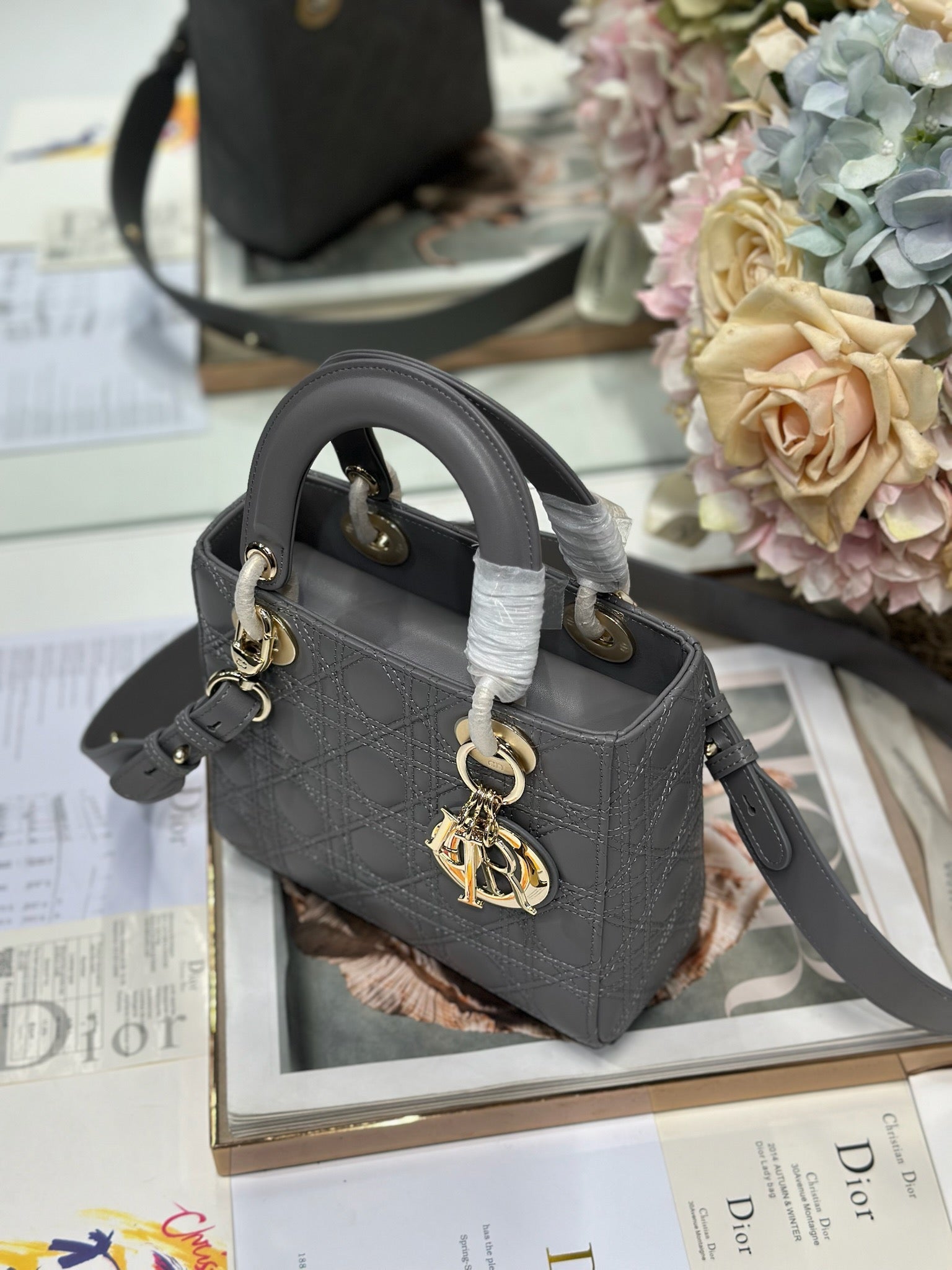 CD Lady Dior Bag Grey Lambskin mysite