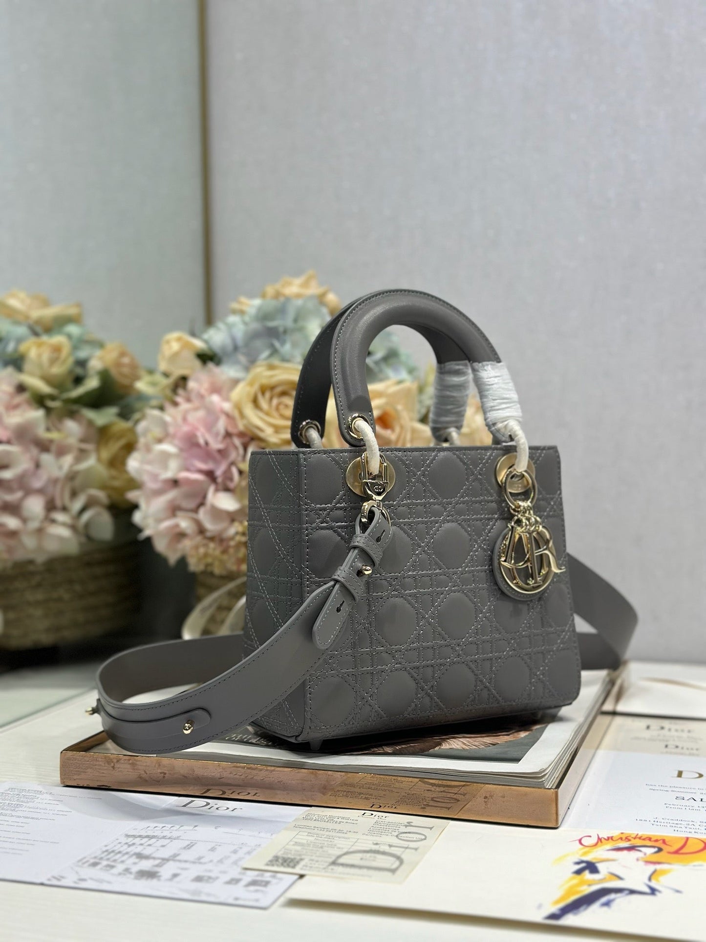 CD Lady Dior Bag Grey Lambskin mysite