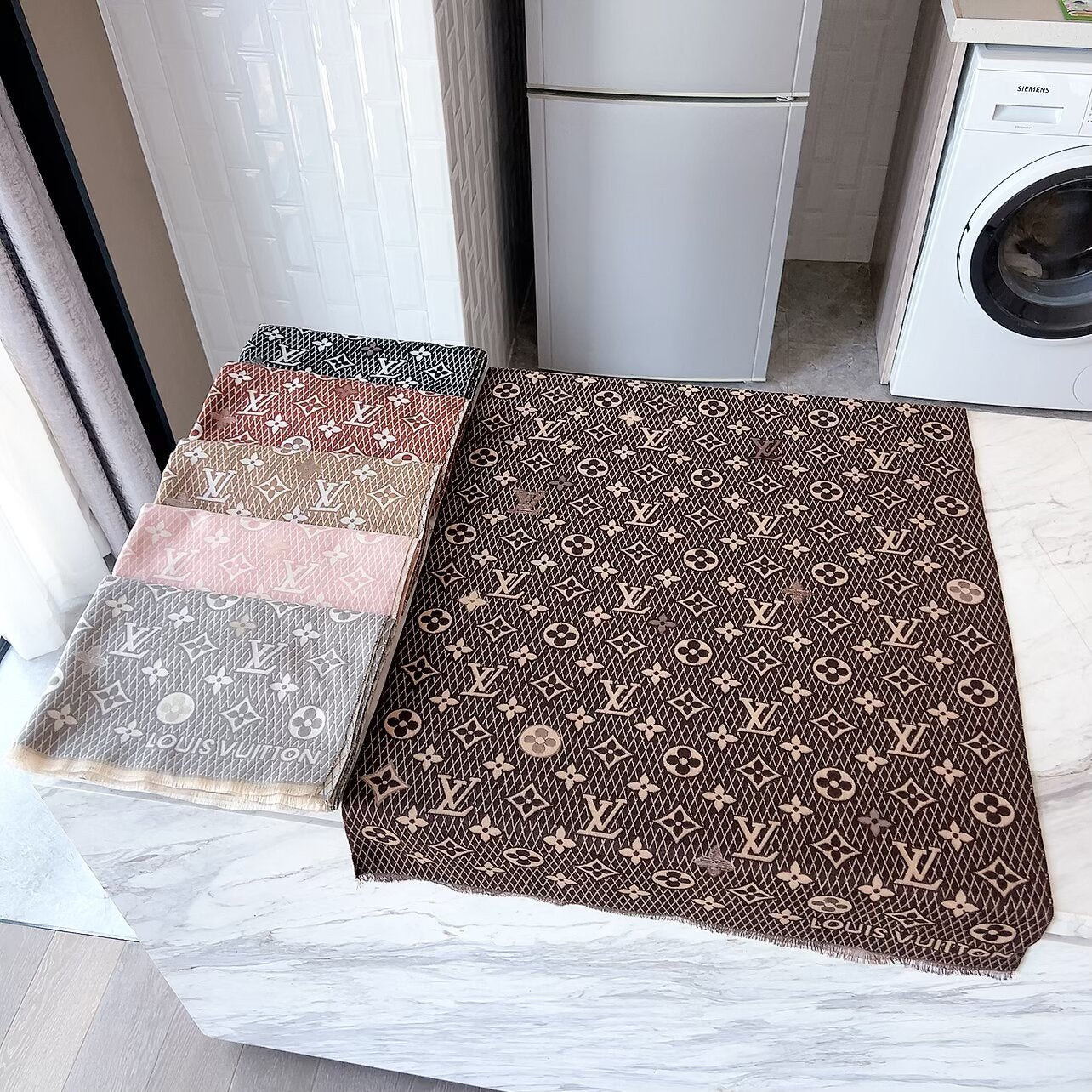 Double-sided jacquard plaid scarf mysite