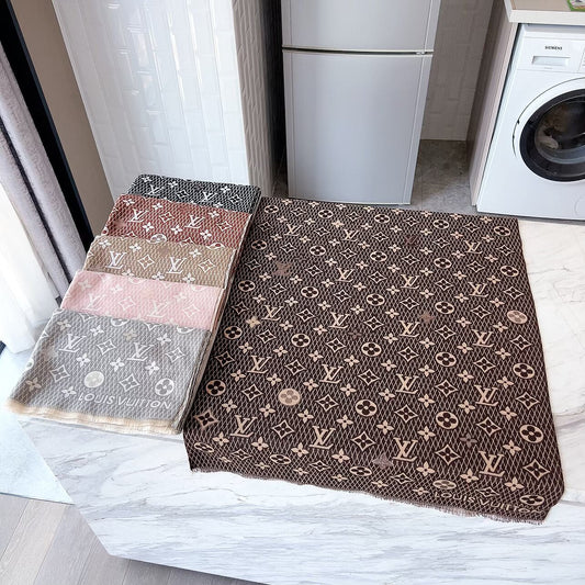 Double-sided jacquard plaid scarf mysite