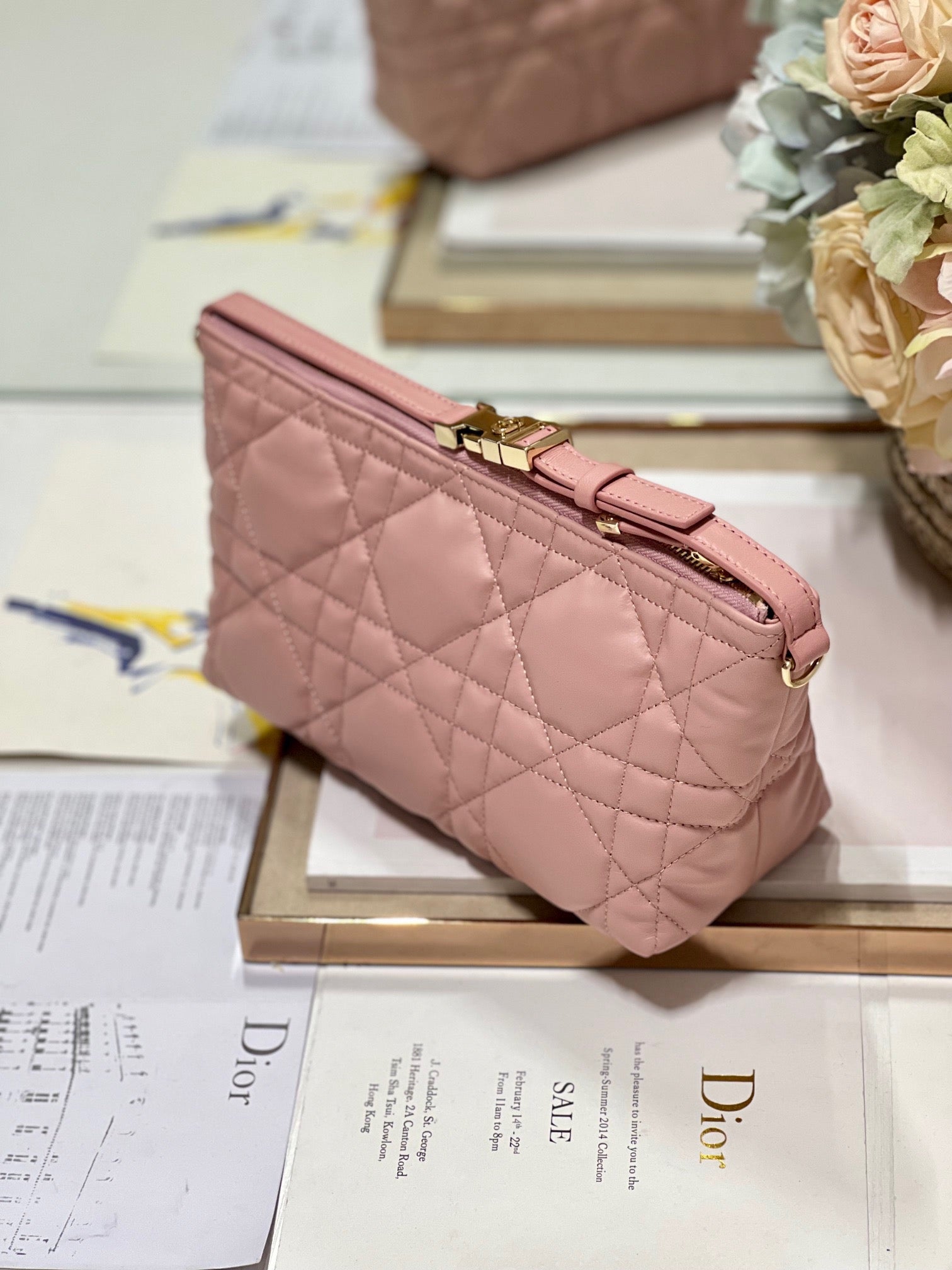 CD Medium Travel Nomad Clutch "Pink" Calfskin 336806 mysite