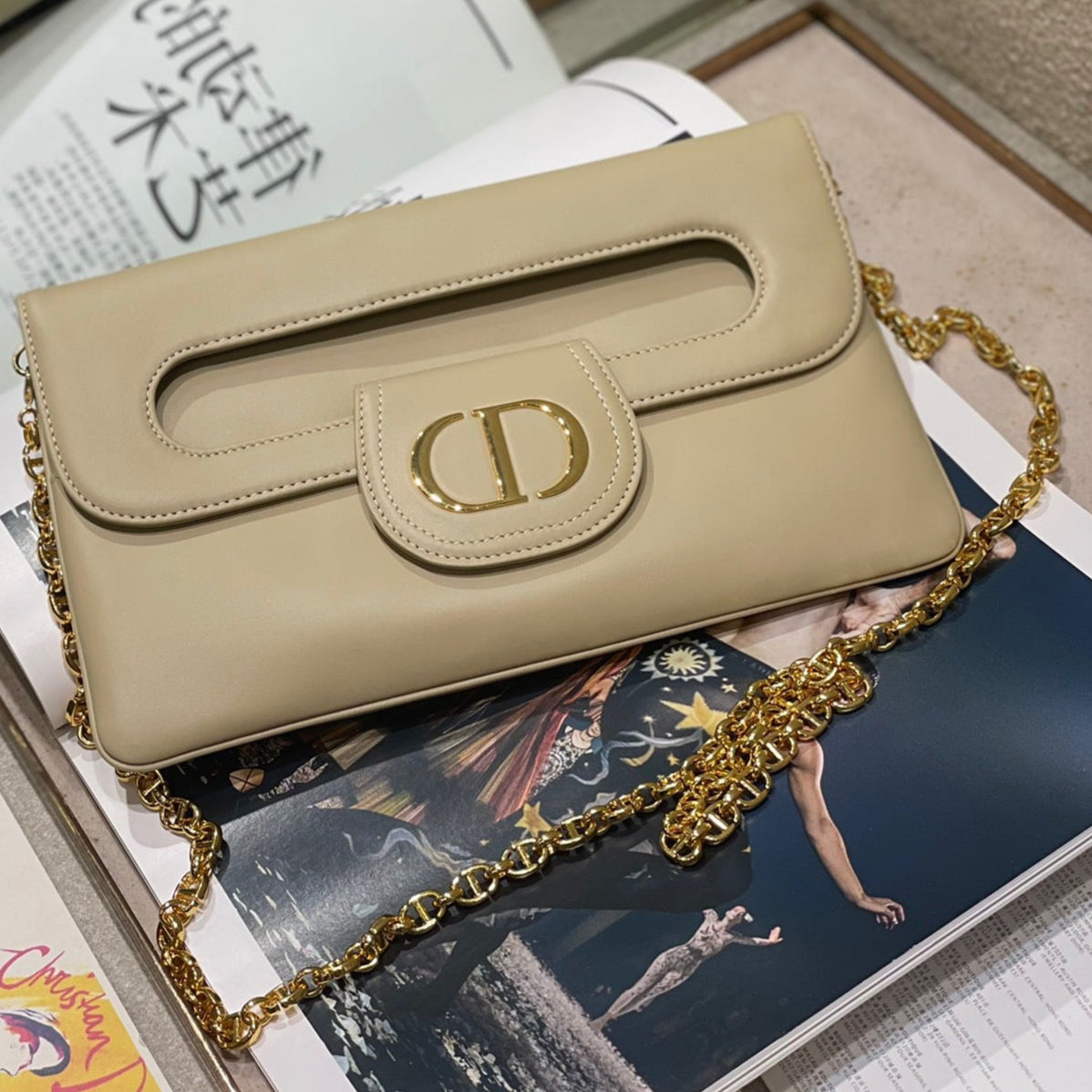 CD Diordouble Bag Beige Calfskin 336771 mysite