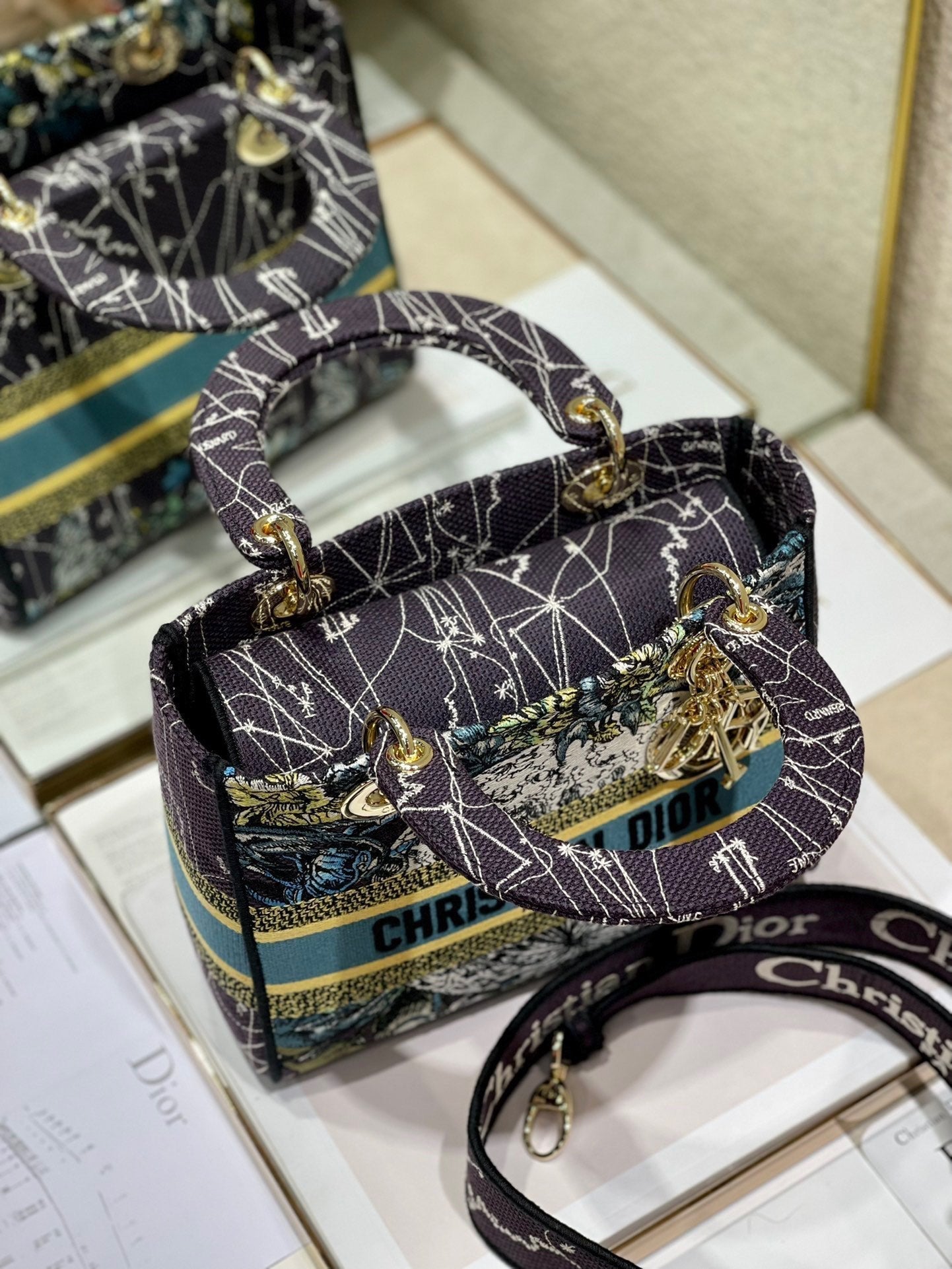 CD Blue Constellation 24 Lady Dior Bag Canvas 336724 mysite