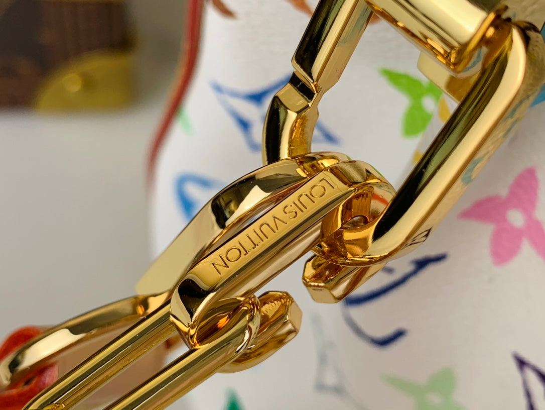 LV x TM Dauphine Soft GM 28cm White Multicolored Cowhide-leather trim mysite