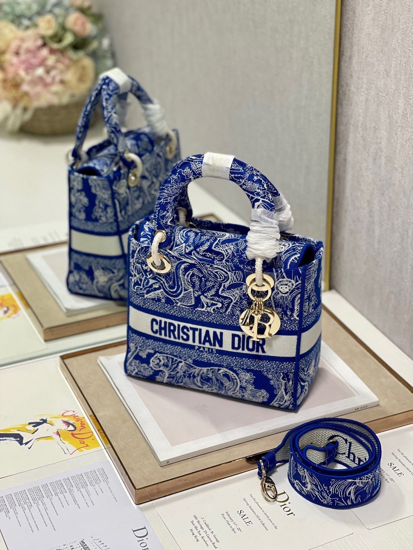 CD New Blue Tiger 24 Lady Dior Bag Canvas 336715 mysite