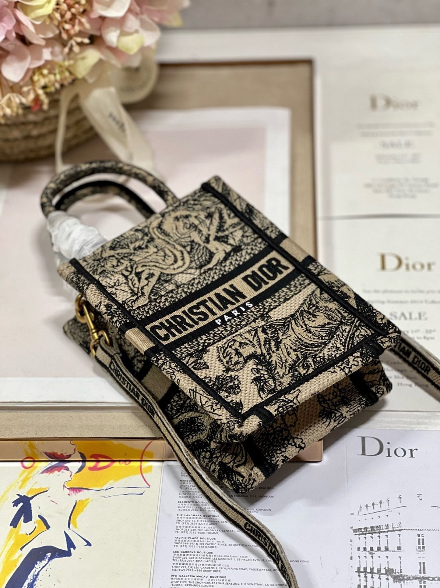 CD Apricot Tiger Mini Book Tote 13.5 cm 336428 mysite