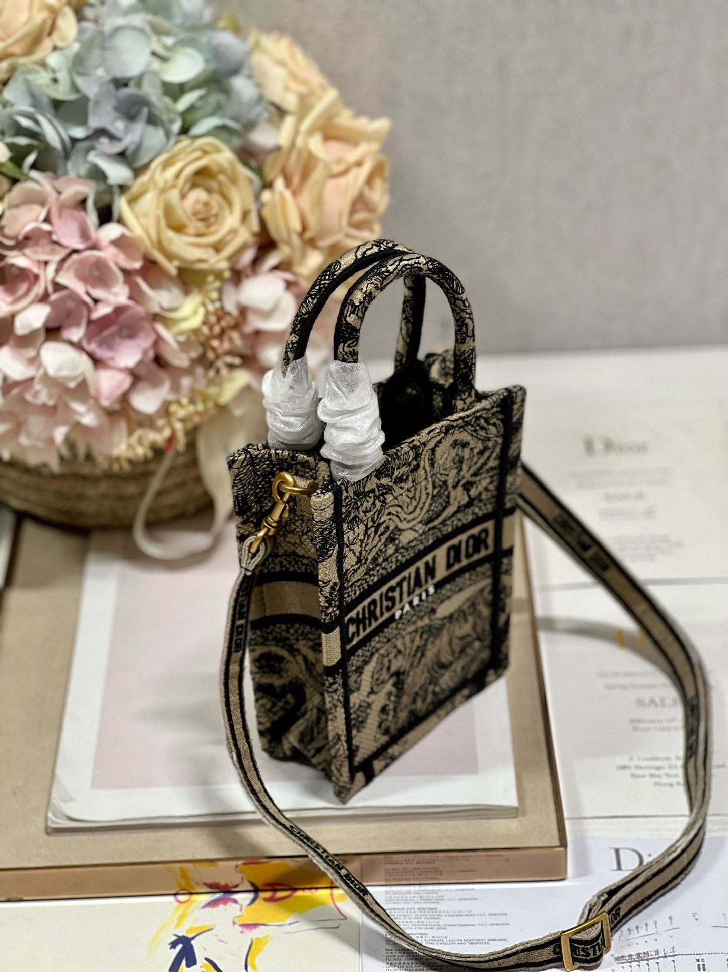 CD Apricot Tiger Mini Book Tote 13.5 cm 336428 mysite