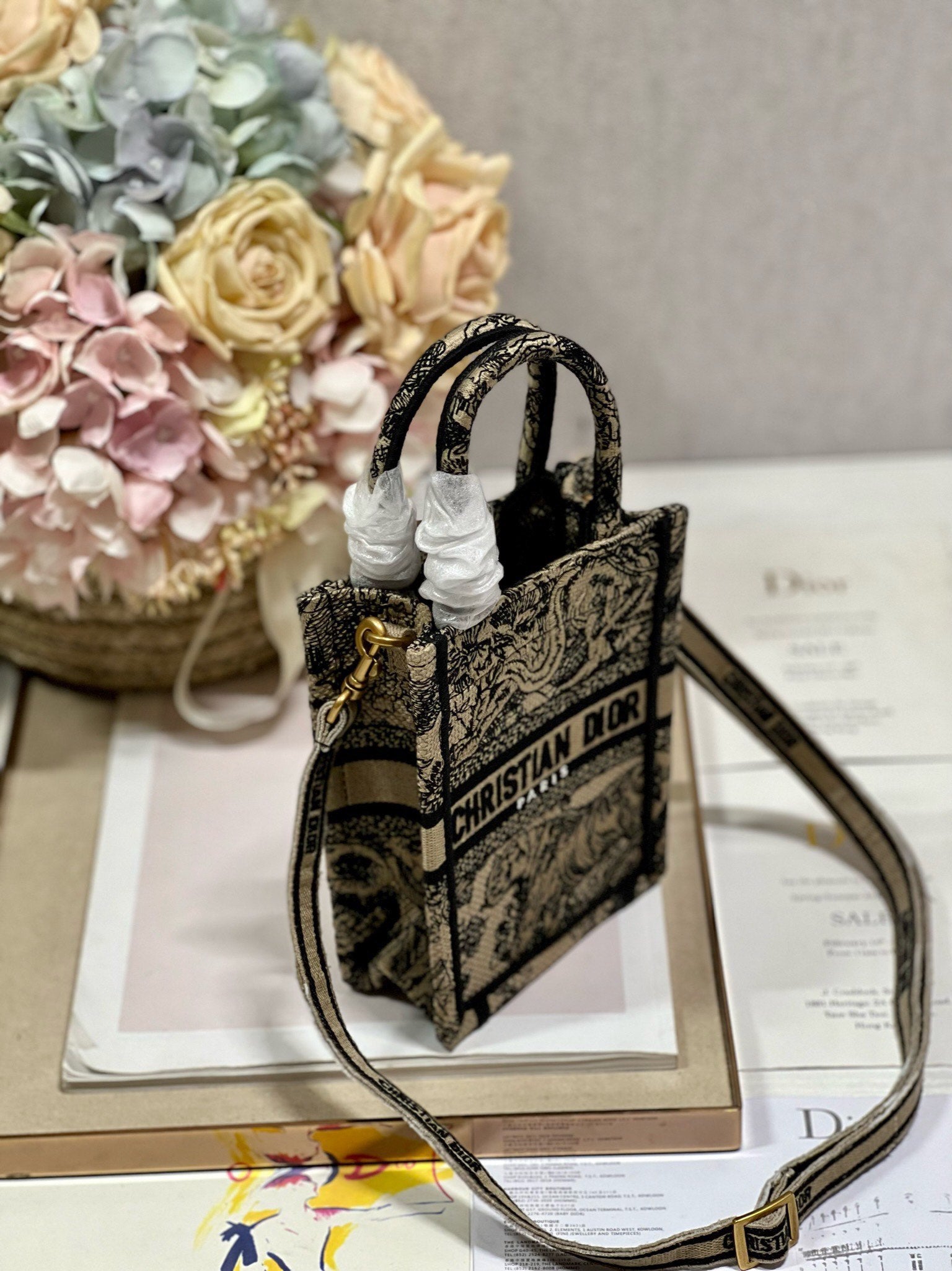 CD Apricot Tiger Mini Book Tote 13.5 cm 336428 mysite