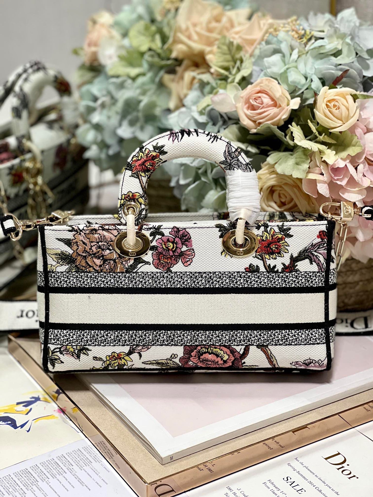 CD Floral White 26 Lady D-Joy Bag Canvas 336636 mysite
