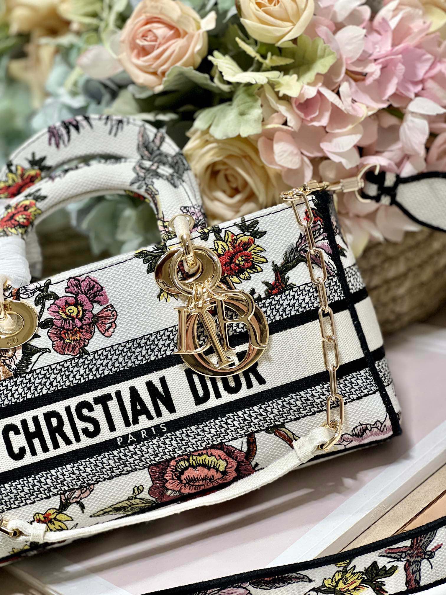 CD Floral White 26 Lady D-Joy Bag Canvas 336636 mysite
