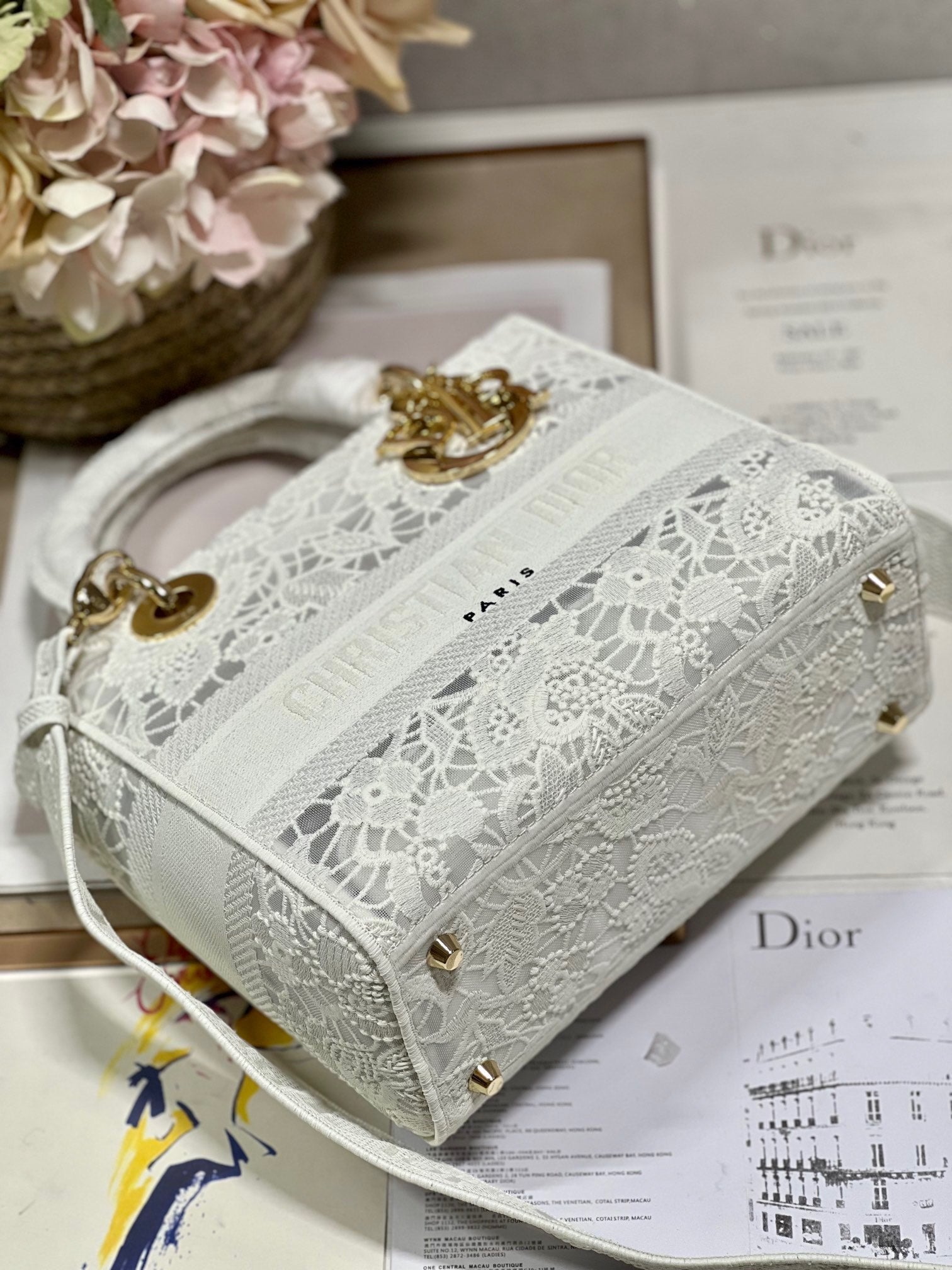 CD Mesh White 24 Lady Dior Bag Canvas 336703 mysite