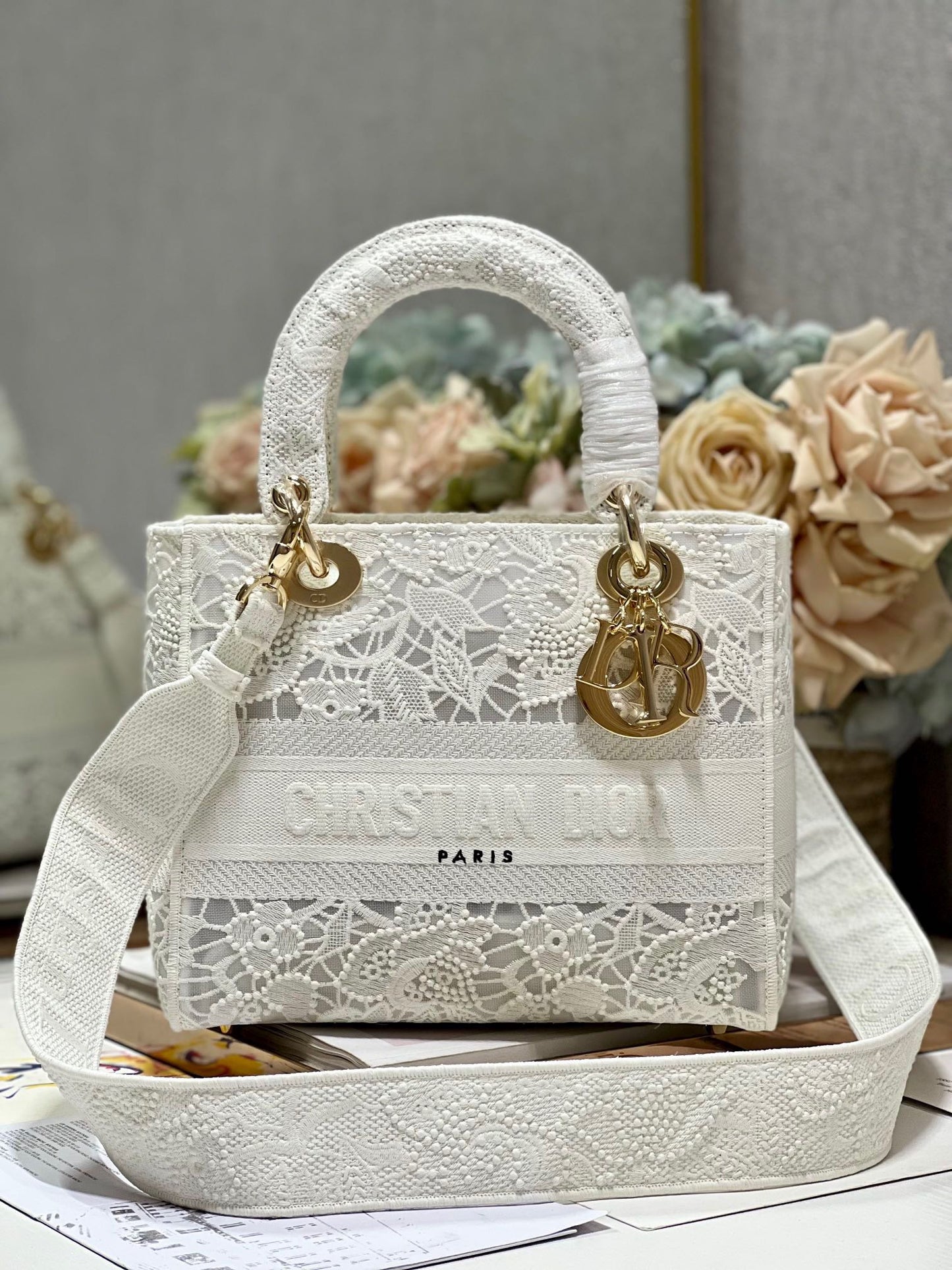 CD Mesh White 24 Lady Dior Bag Canvas 336703 mysite