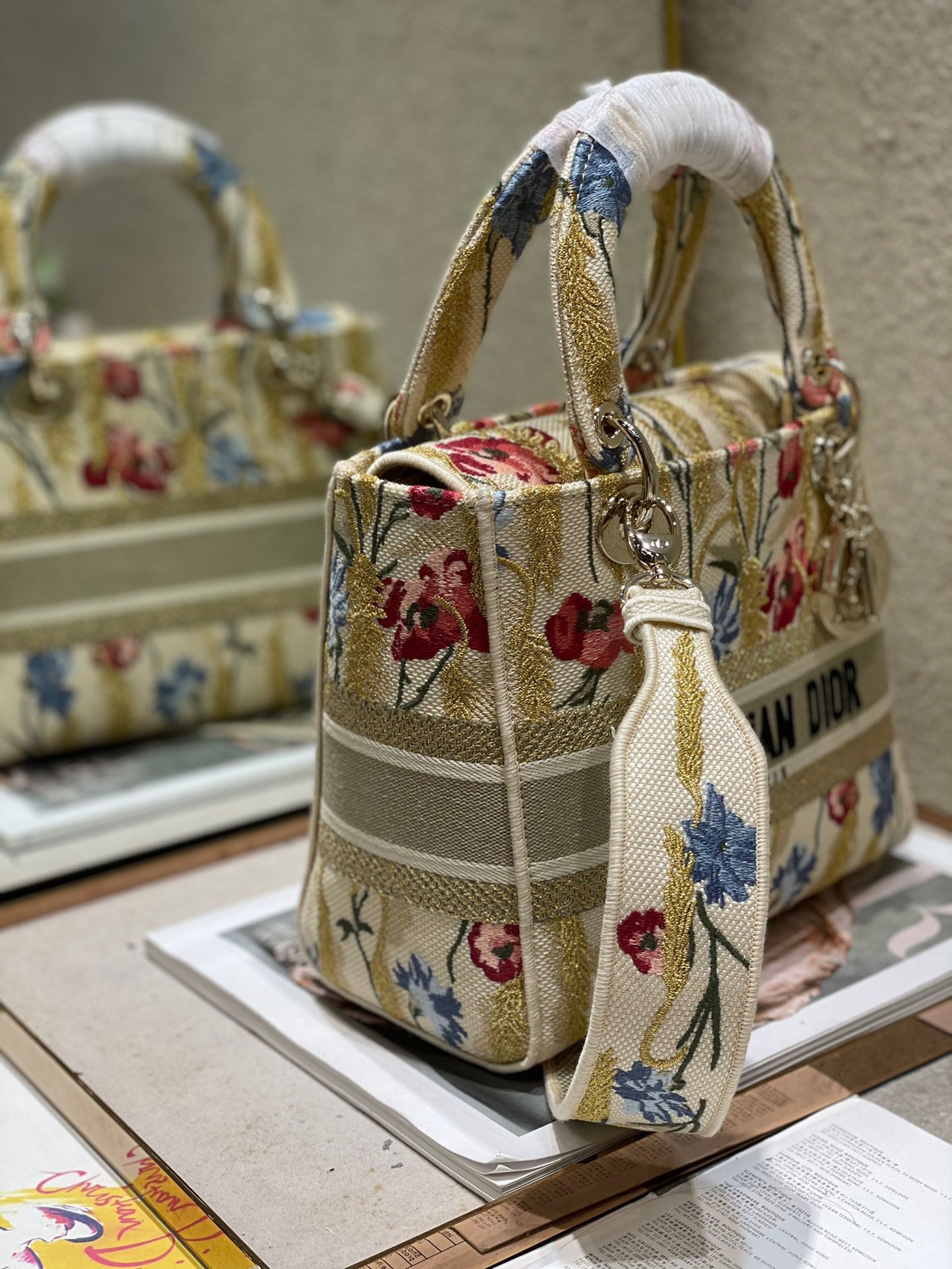 CD Hibiscus 24 Lady Dior Bag Canvas 336706 mysite