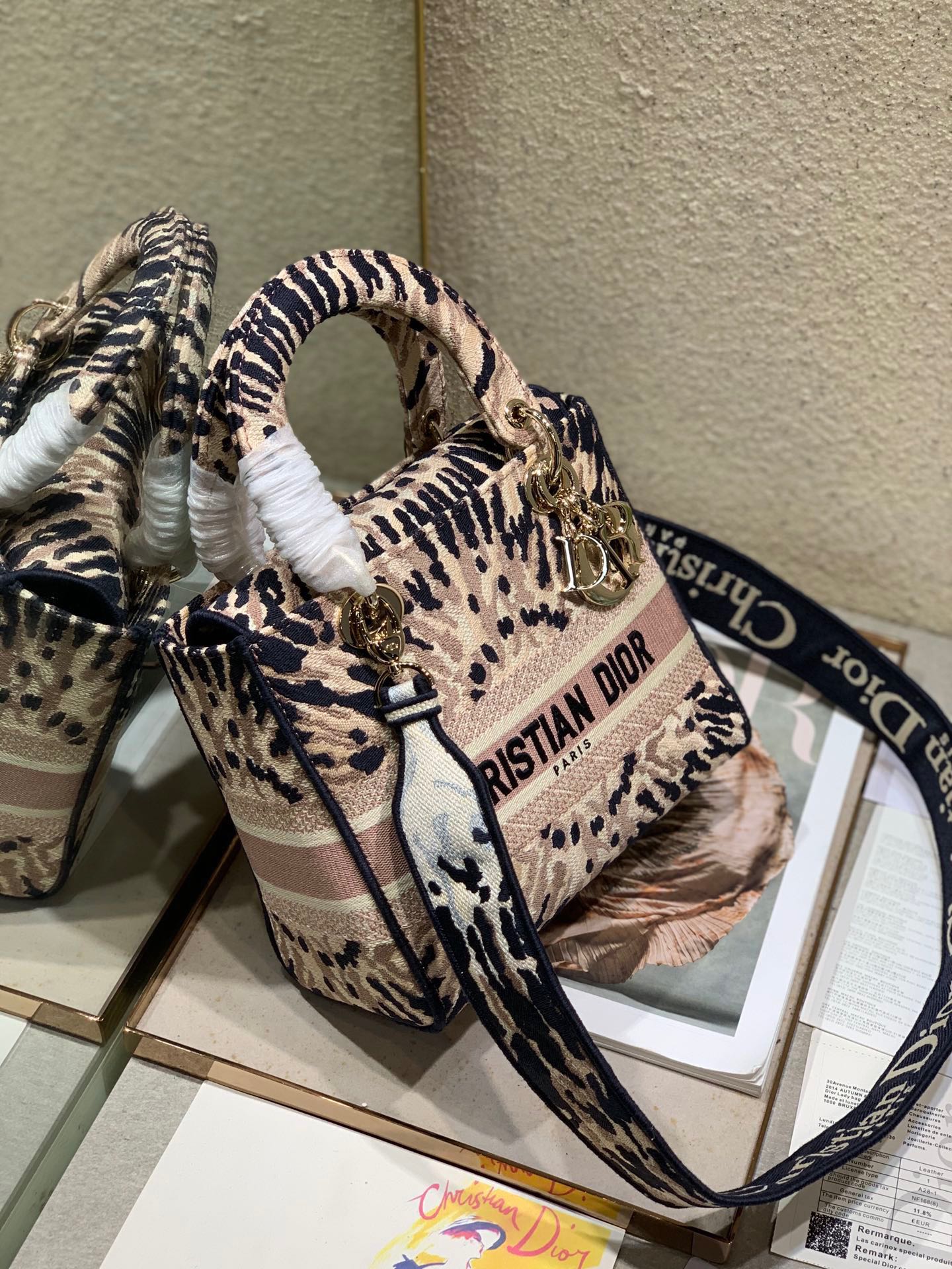 CD Fireworks Pink 24 Lady Dior Bag Canvas 336730 mysite