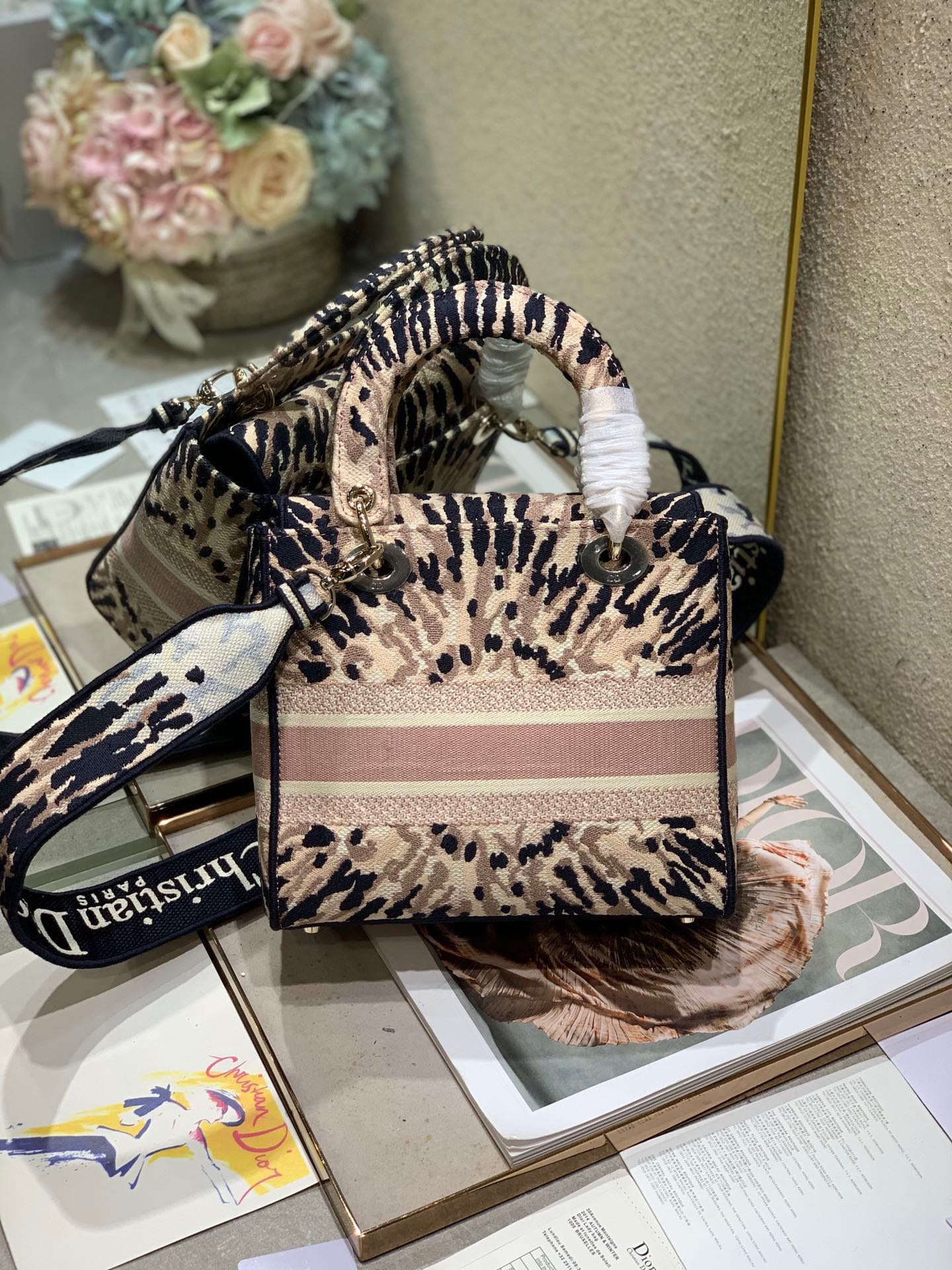 CD Fireworks Pink 24 Lady Dior Bag Canvas 336730 mysite