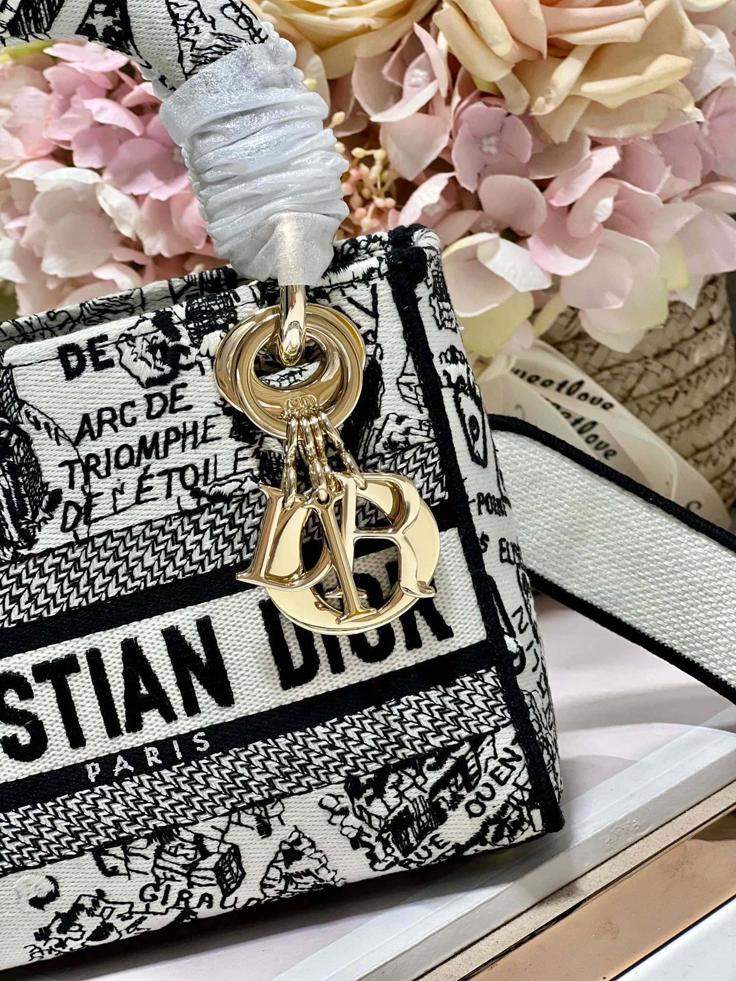 CD Paris White 17 Lady Dior Bag Canvas 336756 mysite