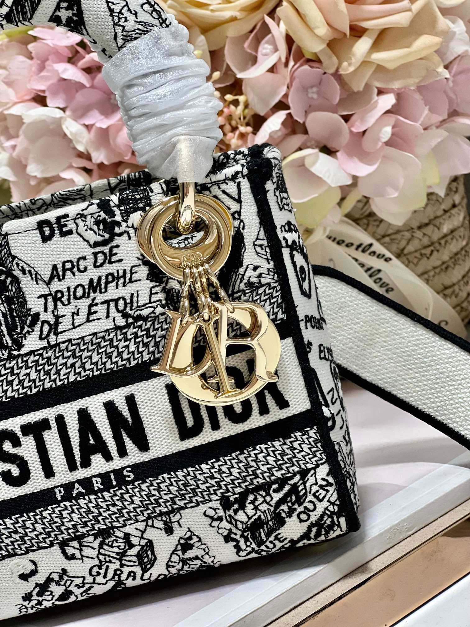 CD Paris White 17 Lady Dior Bag Canvas 336756 mysite