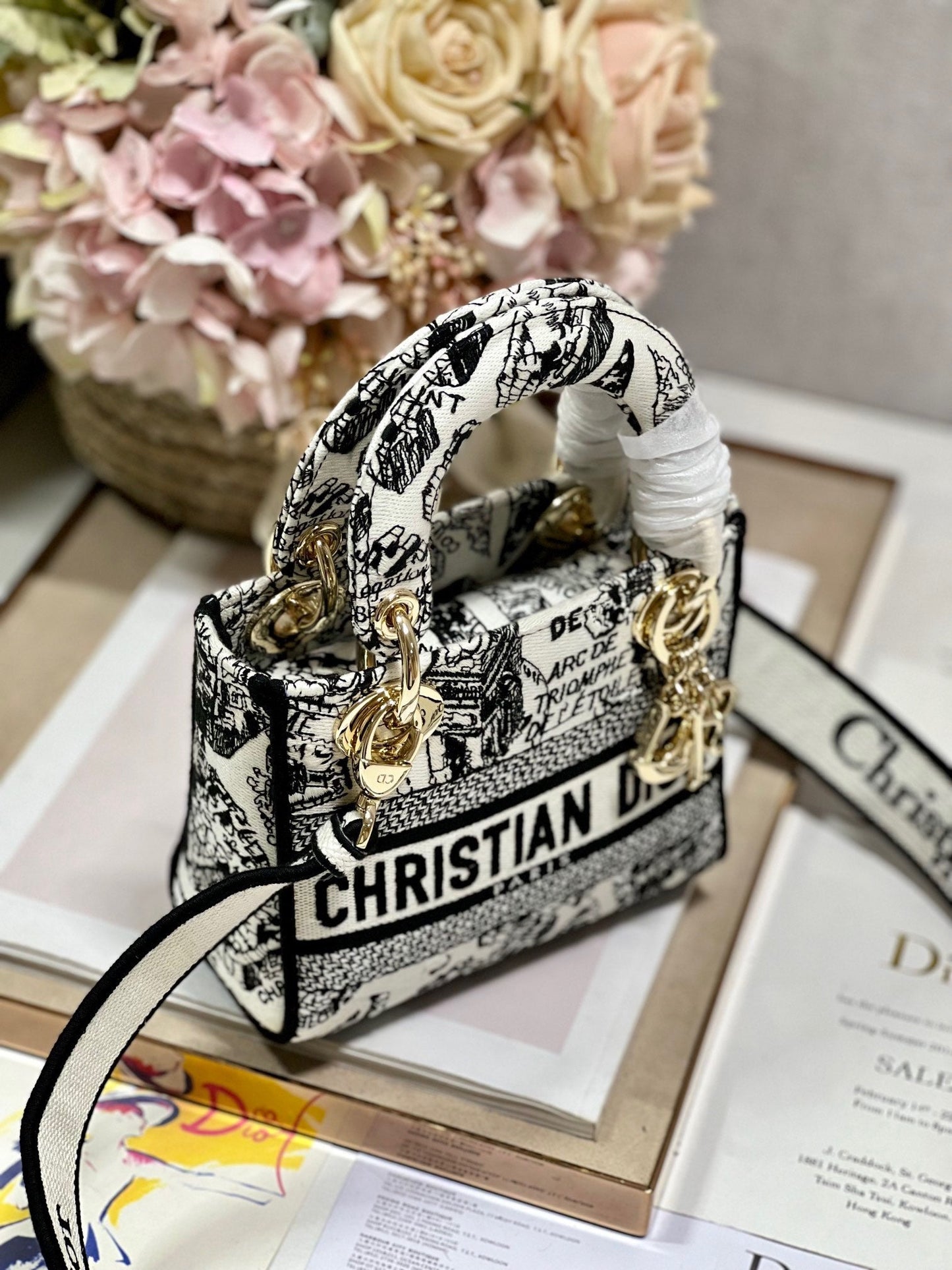 CD Paris White 17 Lady Dior Bag Canvas 336756 mysite