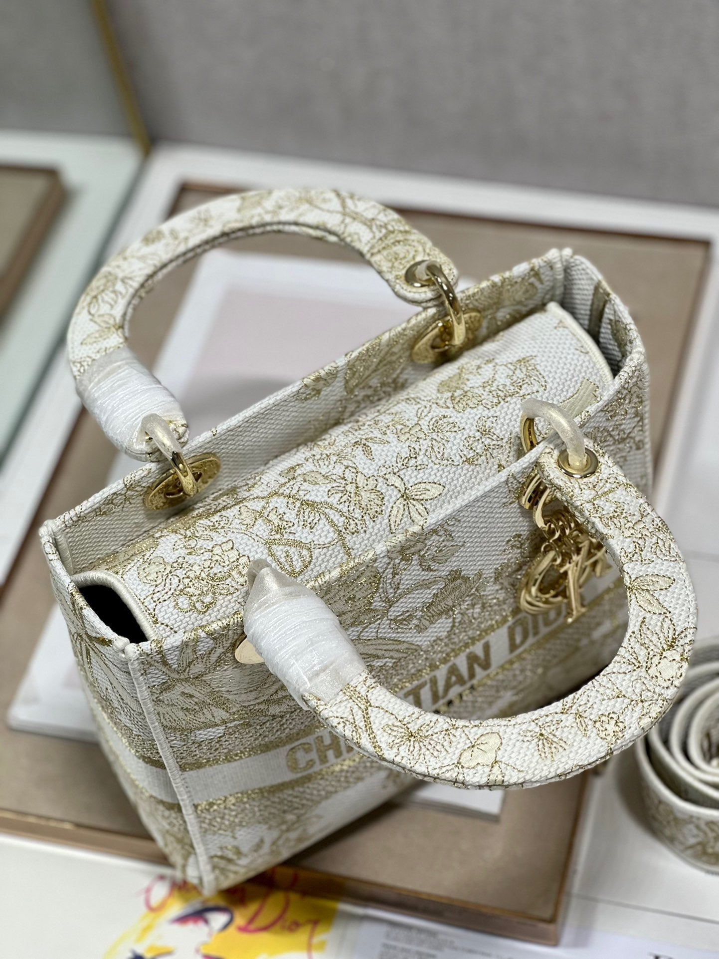 CD Golden Magpie 24 Lady Dior Bag Canvas 336736 mysite