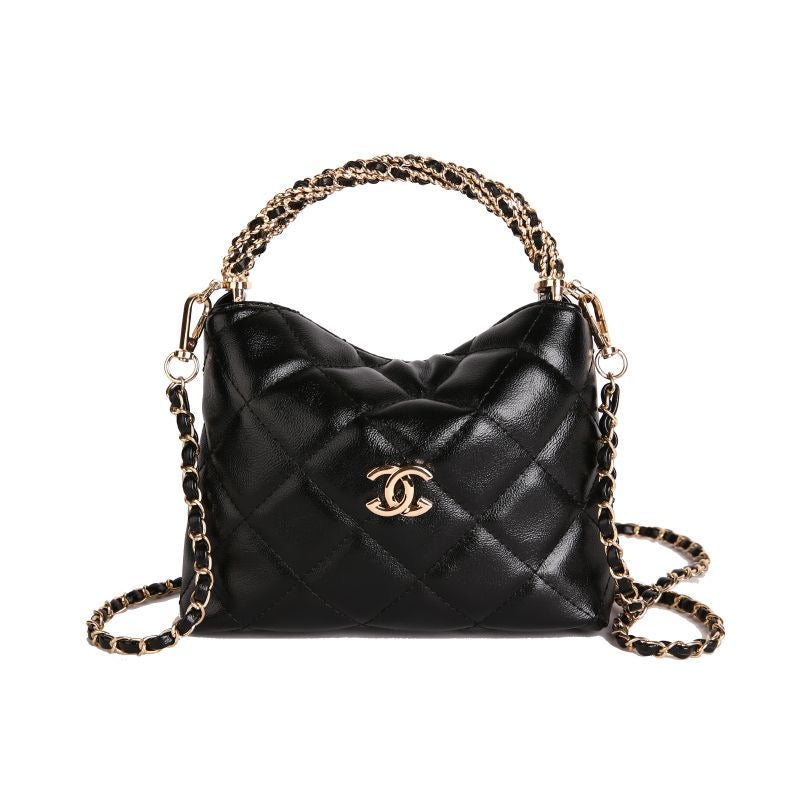 Quilted Chain Cloud Bag - Adjustable Strap Textured Crossbody-1 mysite