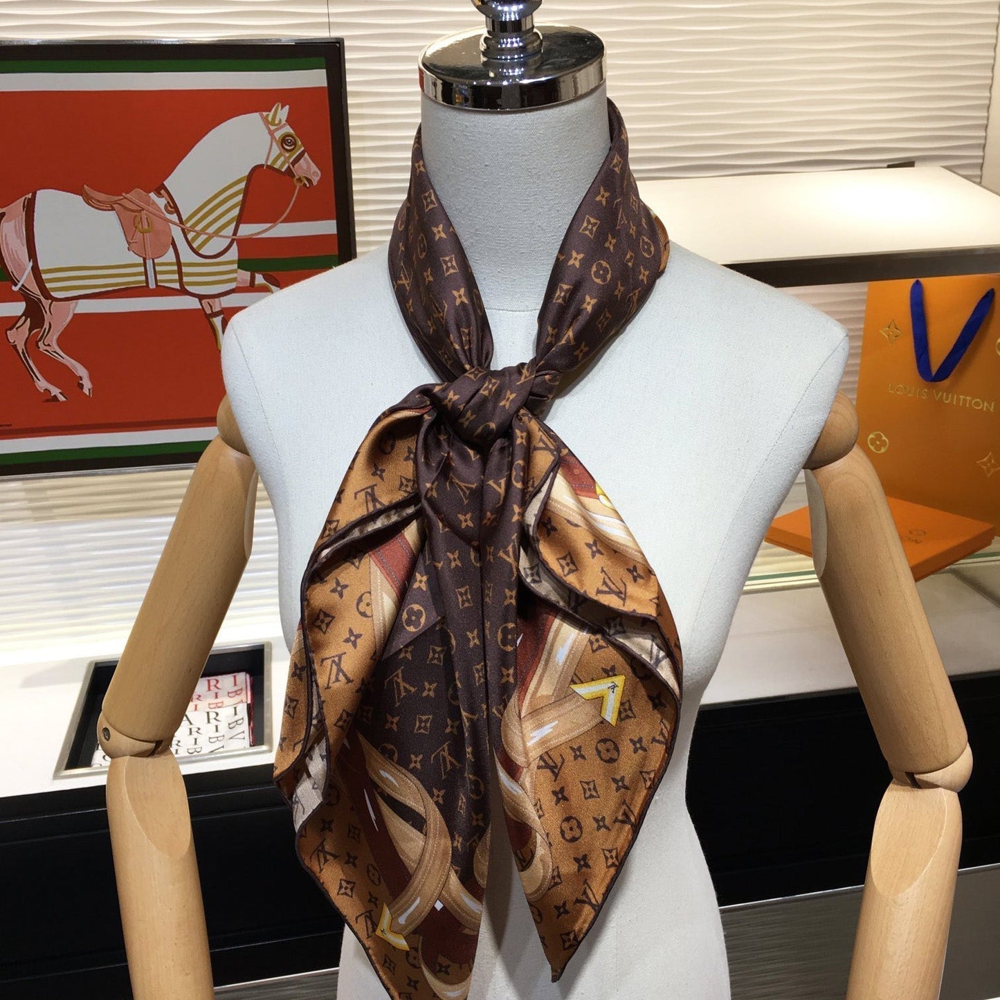 Leather Edge Square Silk Scarf mysite