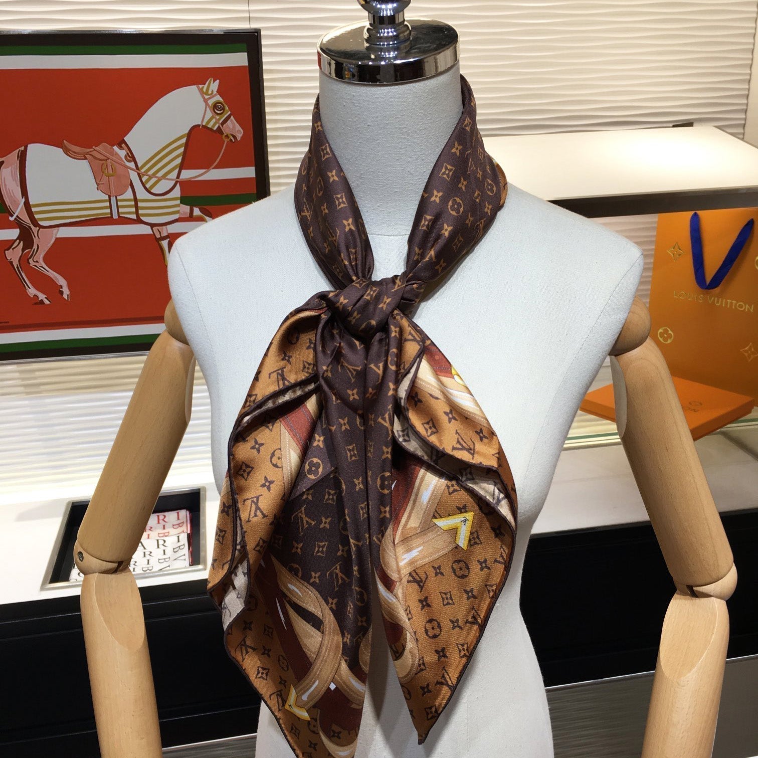 Leather Edge Square Silk Scarf mysite
