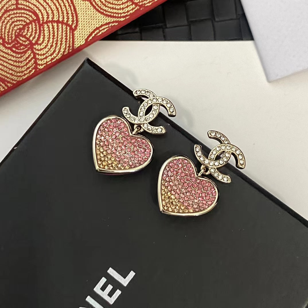 Elegant Diamond Heart Earrings mysite